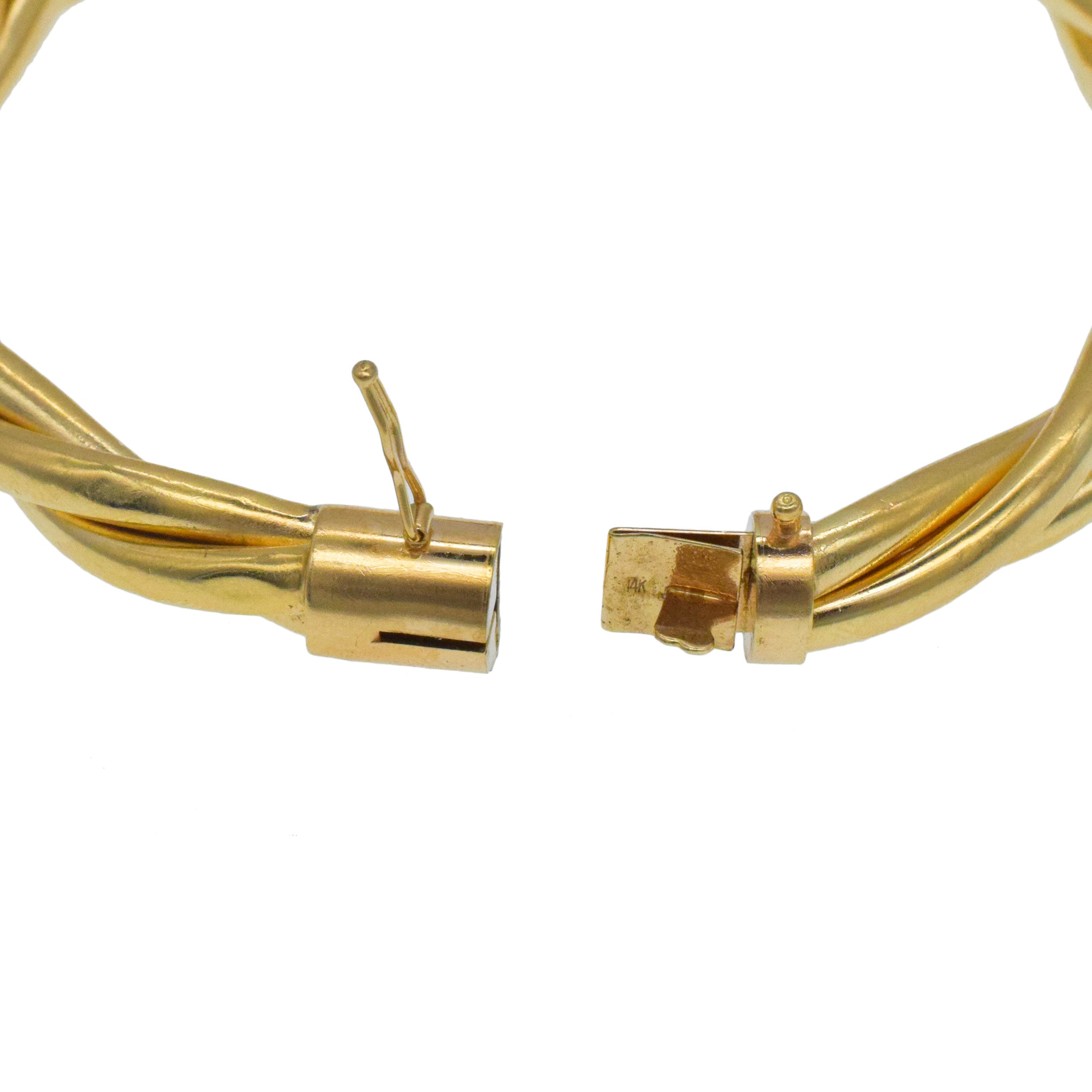 14k Yellow Gold Twist Bangle Bracelet