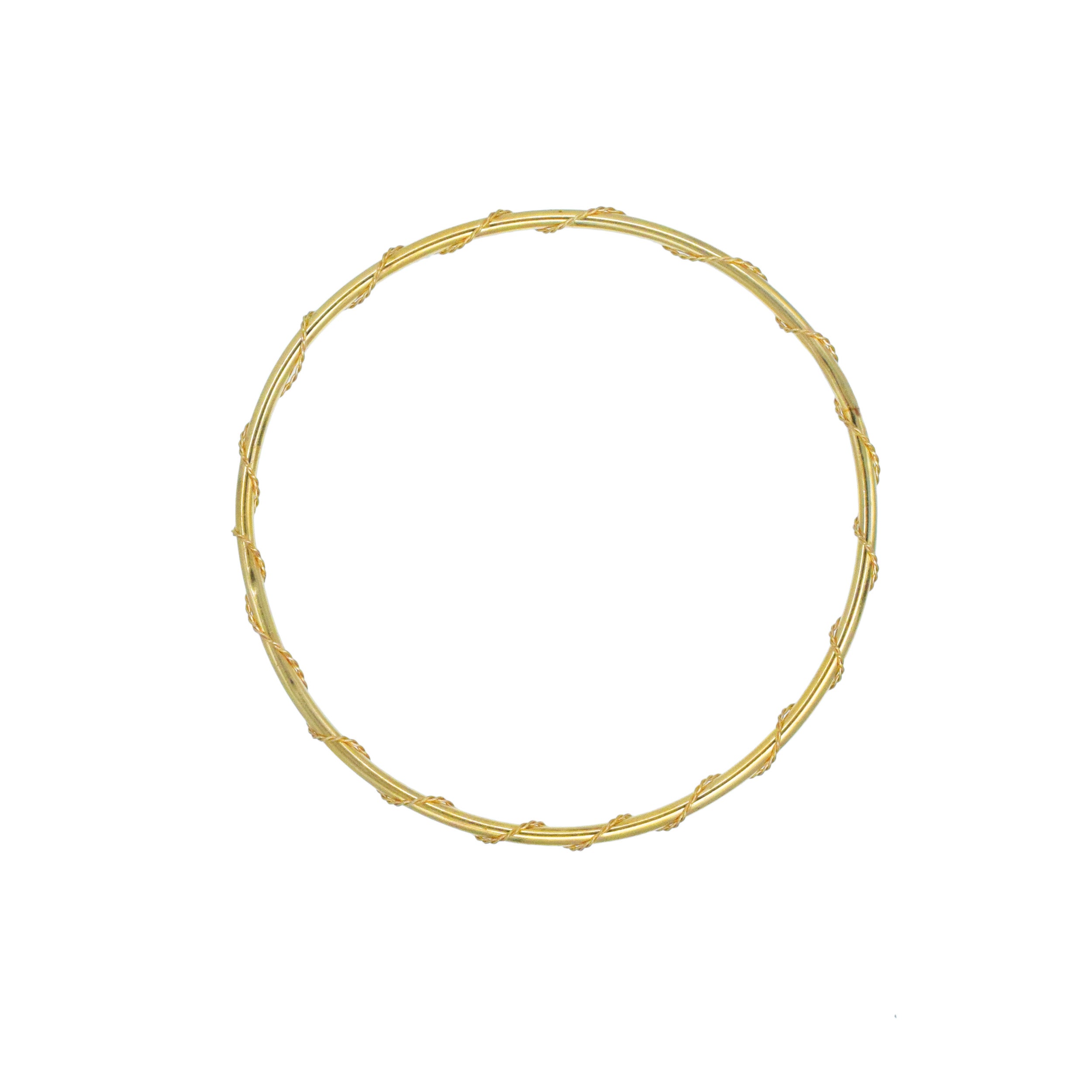 14k Yellow Gold Twist Wire Bangle Bracelet
