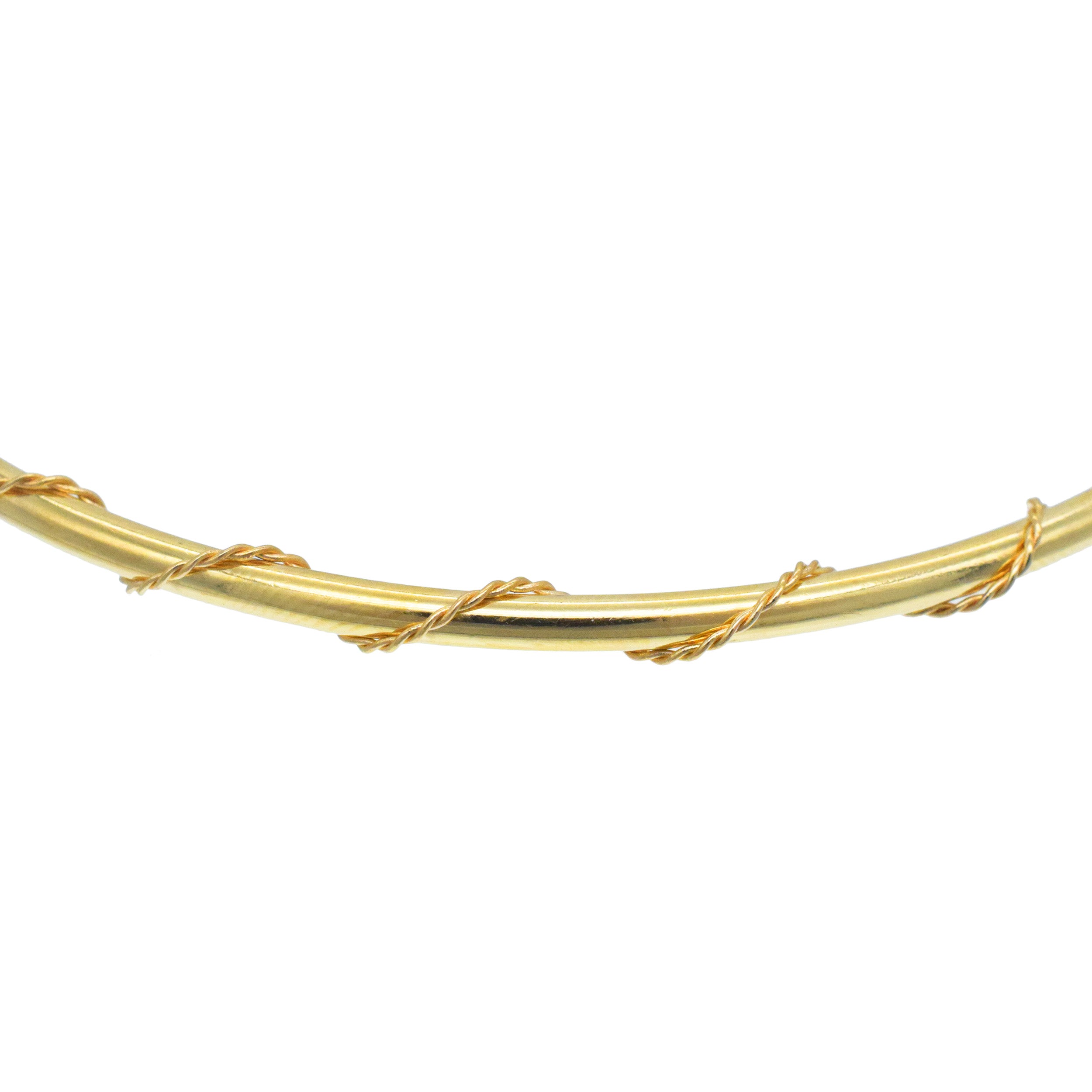 14k Yellow Gold Twist Wire Bangle Bracelet