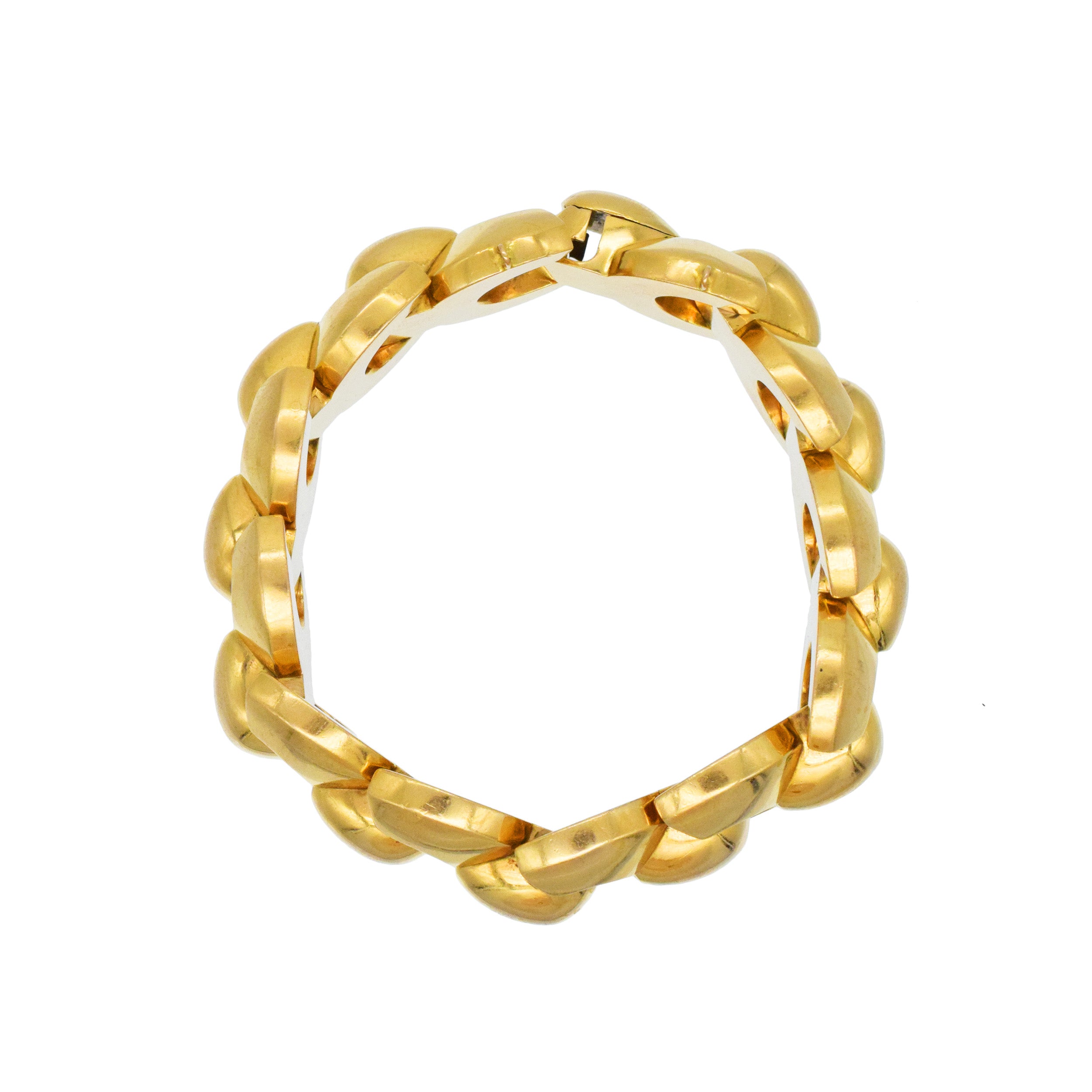 1940's Fancy Shape Dome Link Bracelet In 18k Yellow Gold