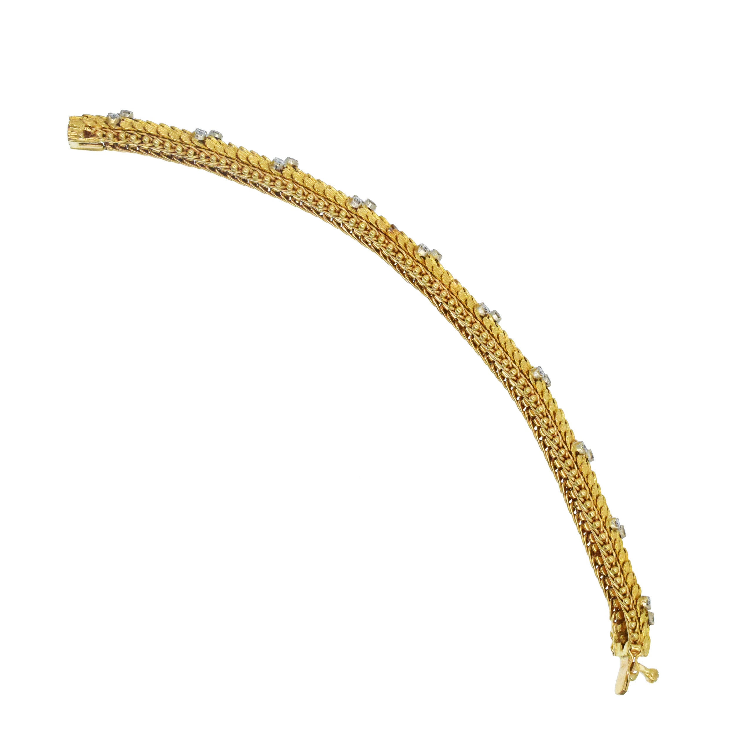 18k Yellow Gold And Diamond Dragon Scales Bracelet