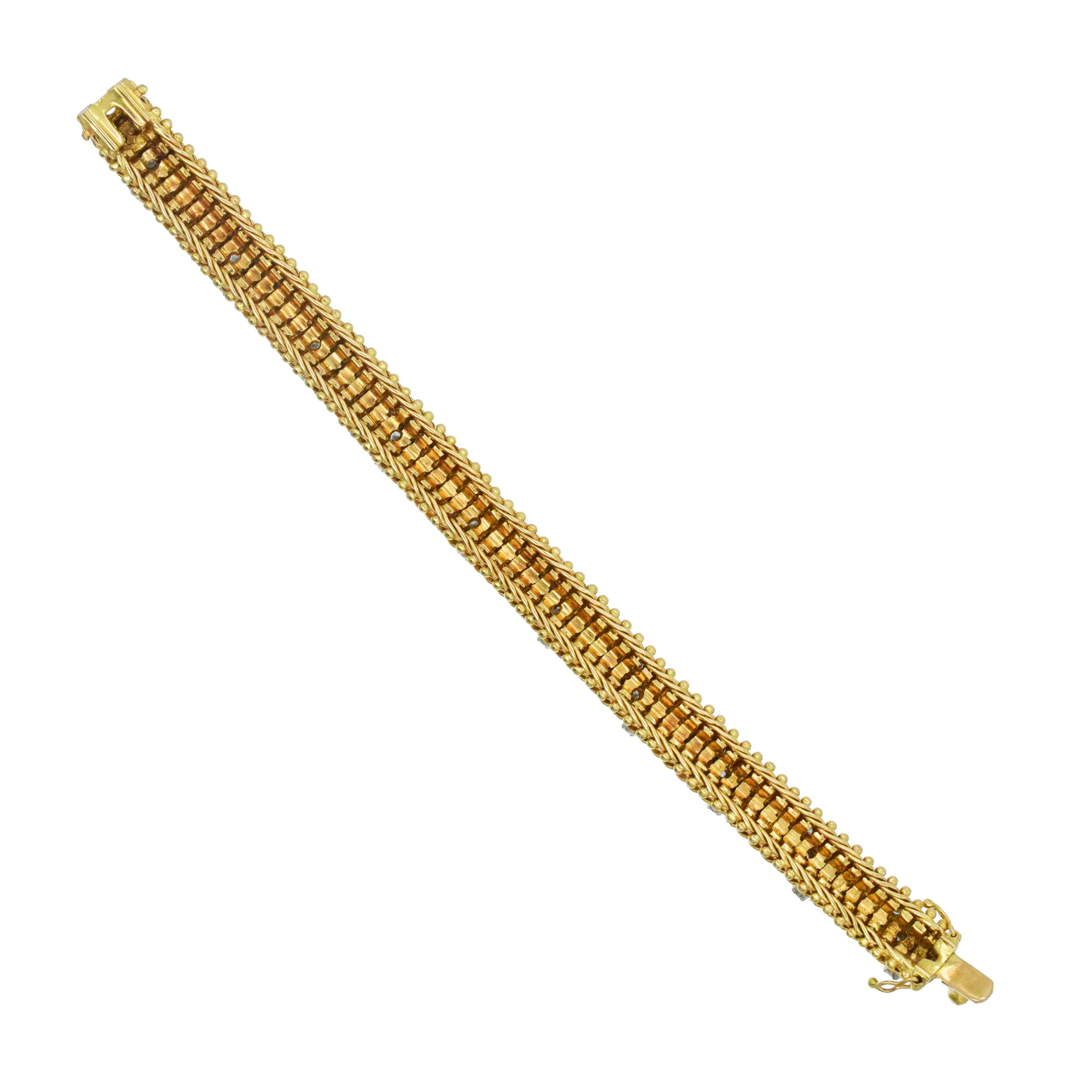18k Yellow Gold And Diamond Dragon Scales Bracelet
