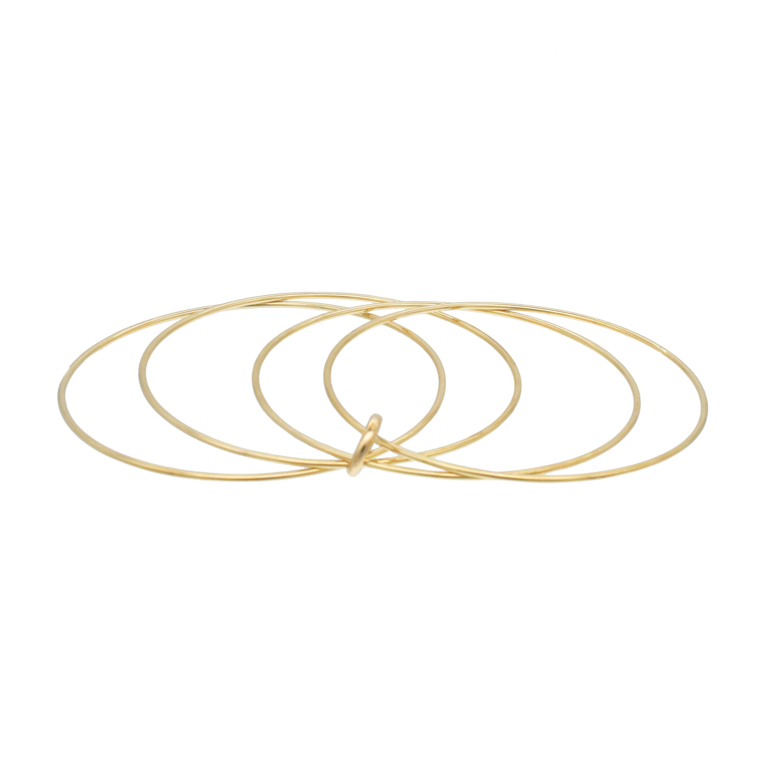 18k Yellow Gold Multi Band Bangle Bracelet In 18k Yellow Gold