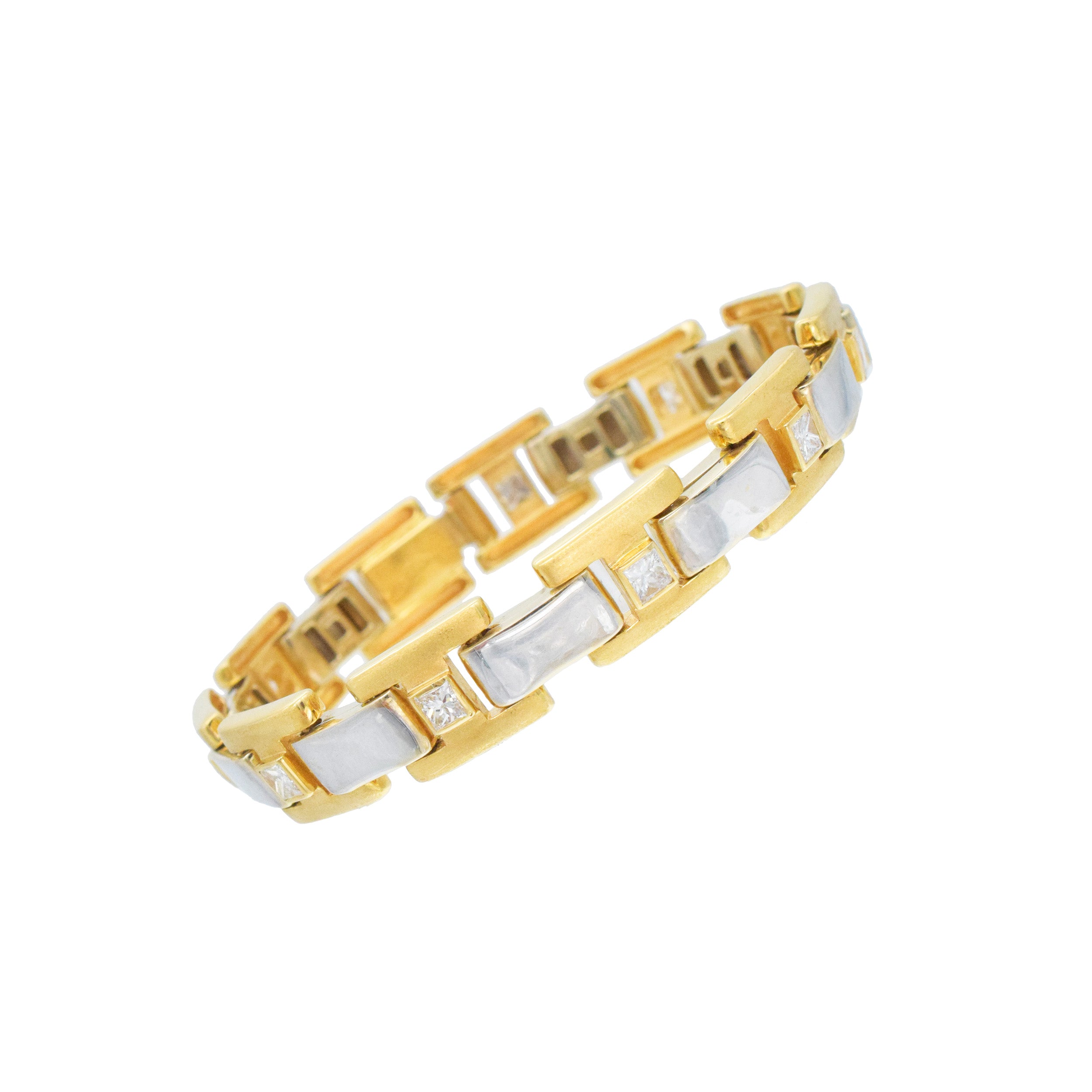 2.20ct Diamond Bracelet In 18k Two Tone Gold