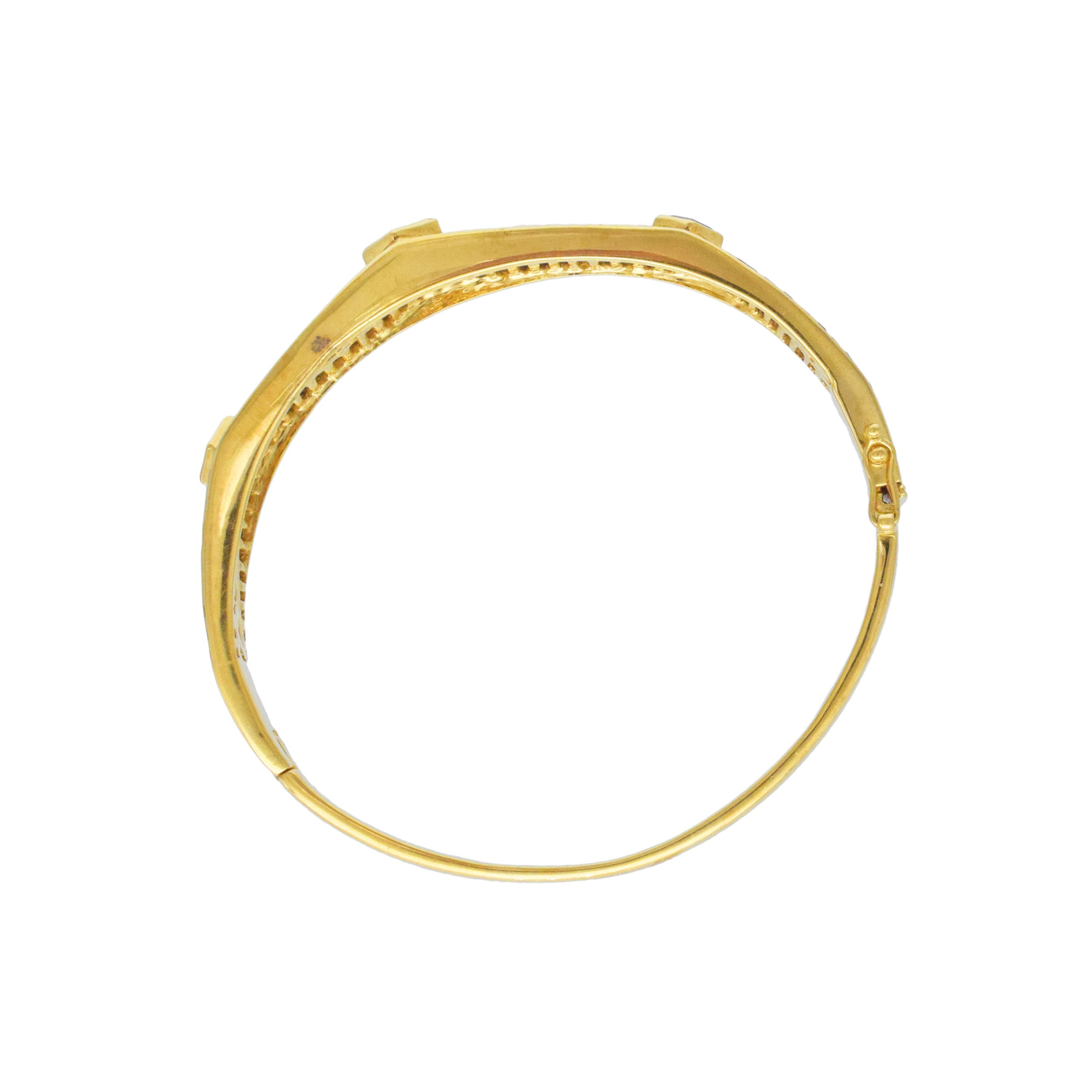 Levian Sapphire And Diamond Bangle Bracelet In 18k Yellow Gold