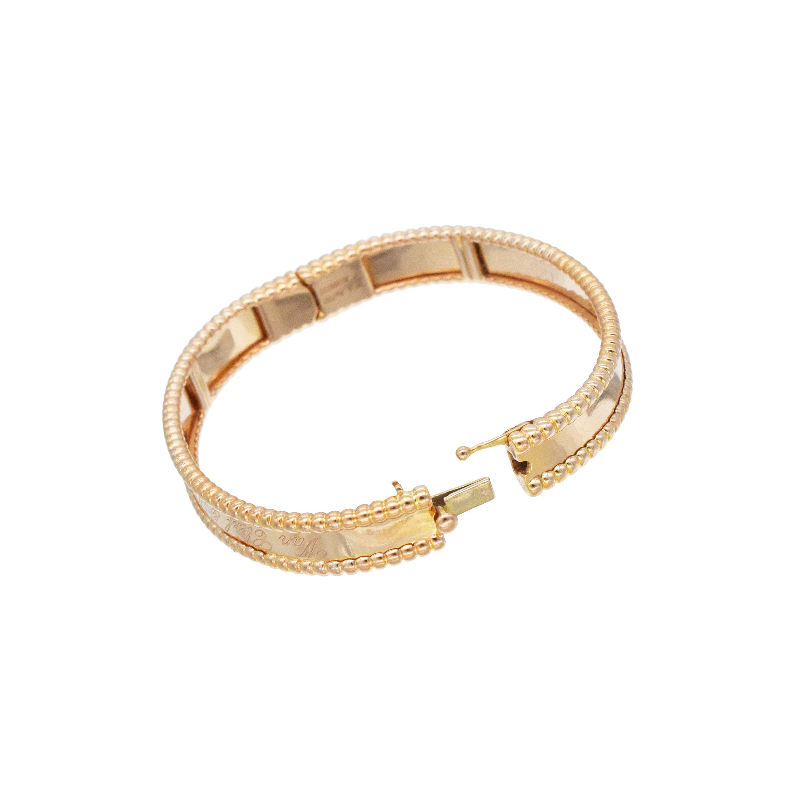 Van Cleef & Arpels 18k Rose Gold Signature Perlee Bracelet