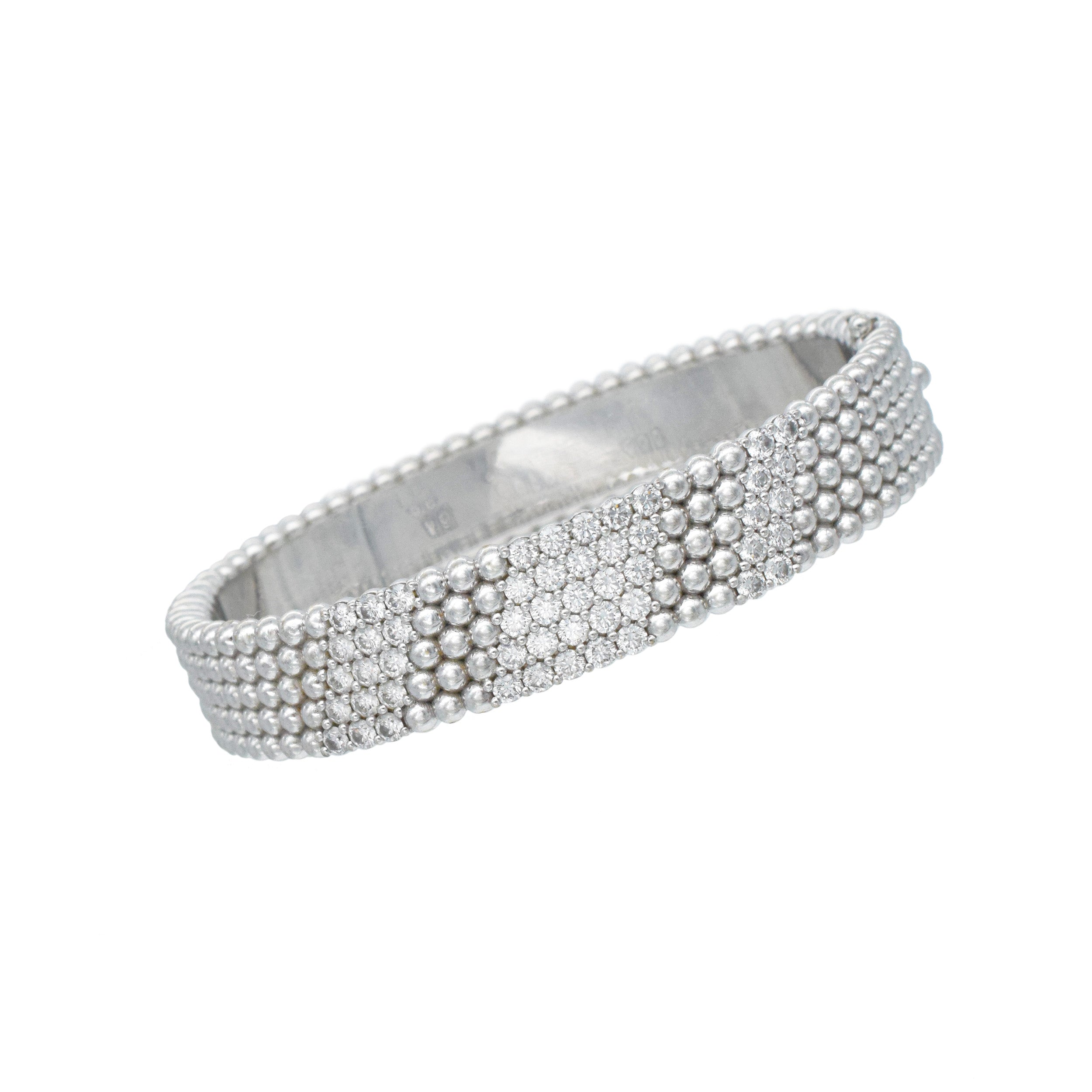 Van Cleef & Arpels Perlee 5-Row Diamond Bracelet In 18k White Gold