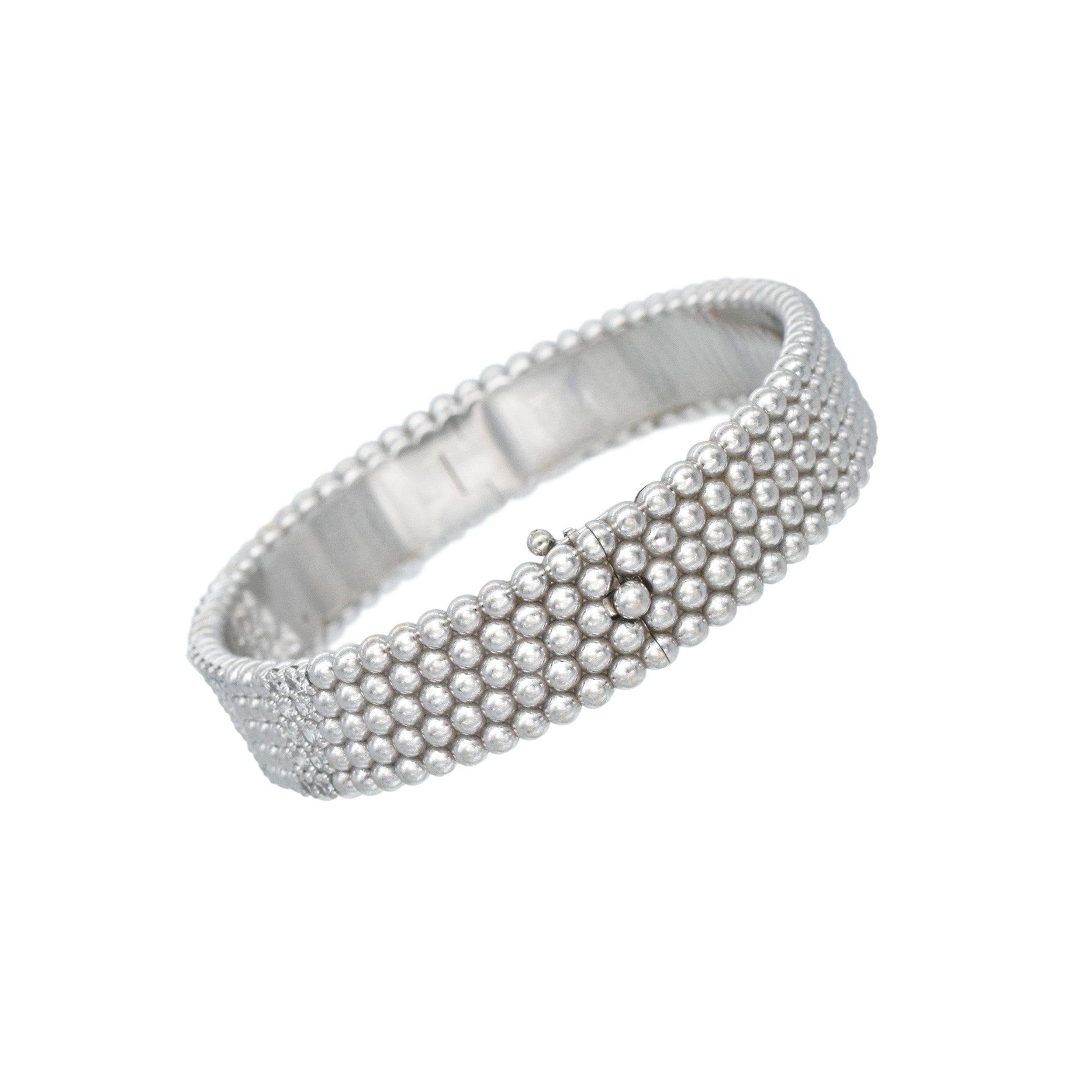 Van Cleef & Arpels Perlee 5-Row Diamond Bracelet In 18k White Gold