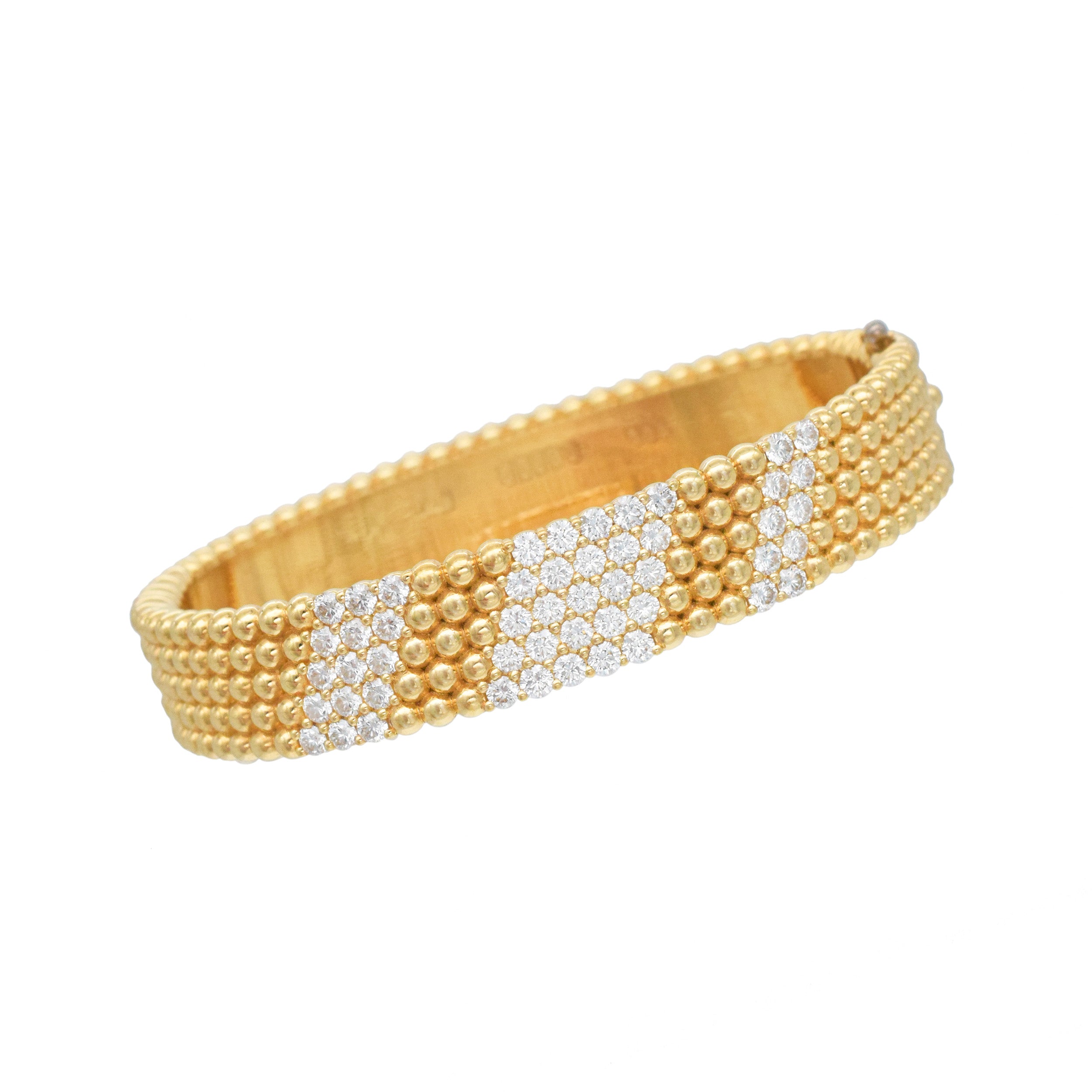 Van Cleef & Arpels Perlee 5-Row Diamond Bracelet In 18k Yellow Gold