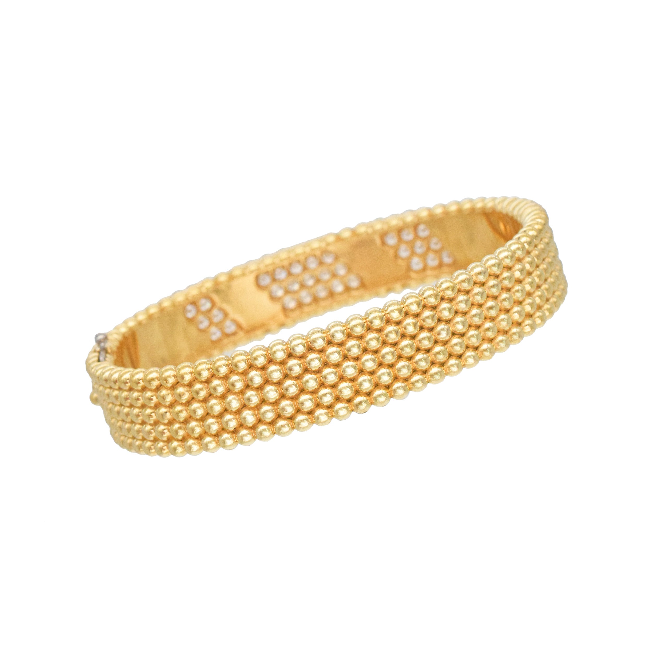 Van Cleef & Arpels Perlee 5-Row Diamond Bracelet In 18k Yellow Gold