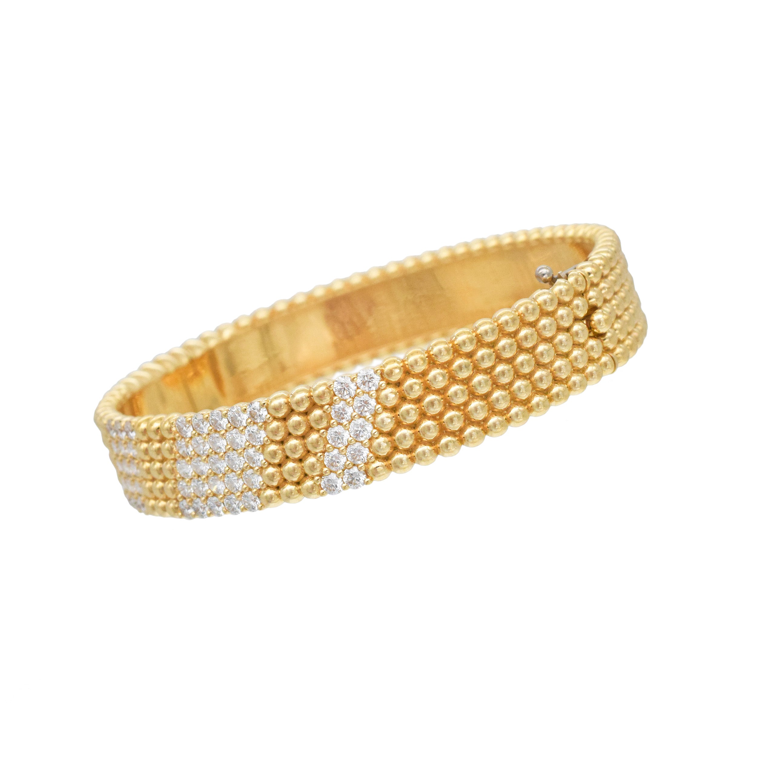 Van Cleef & Arpels Perlee 5-Row Diamond Bracelet In 18k Yellow Gold