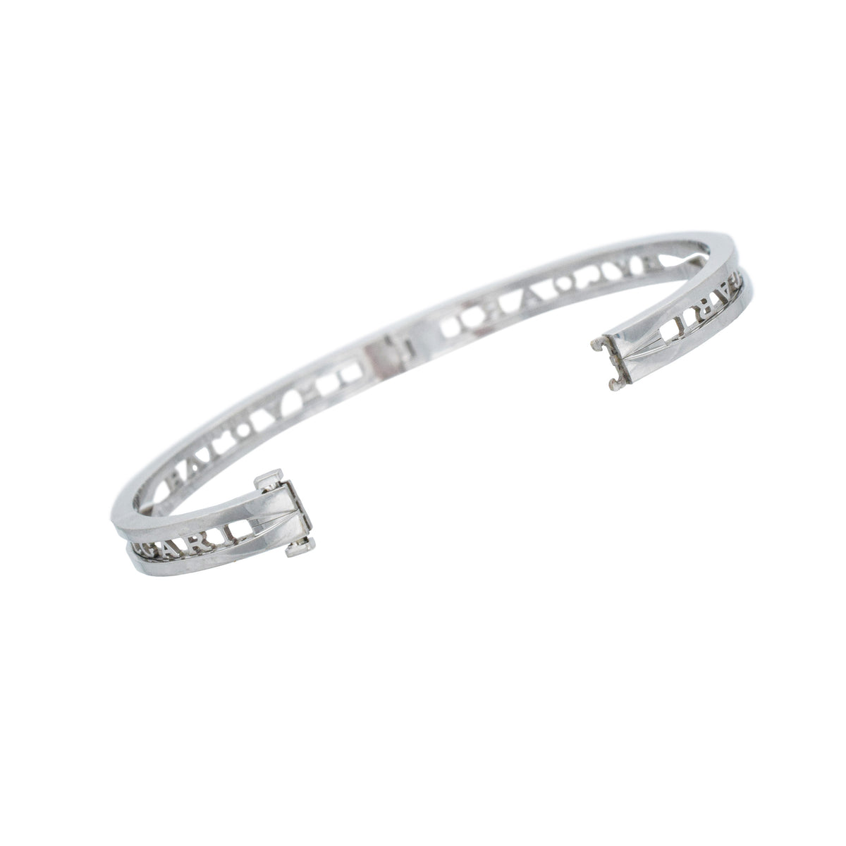Bulgari B. Zero 1 Openwork Bangle Bracelet In 18k White Gold - Size Small