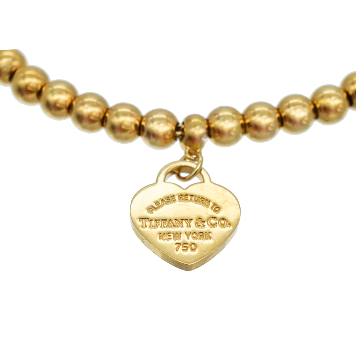 Tiffany & Co. Heart tag bead bracelet in 18k yellow gold