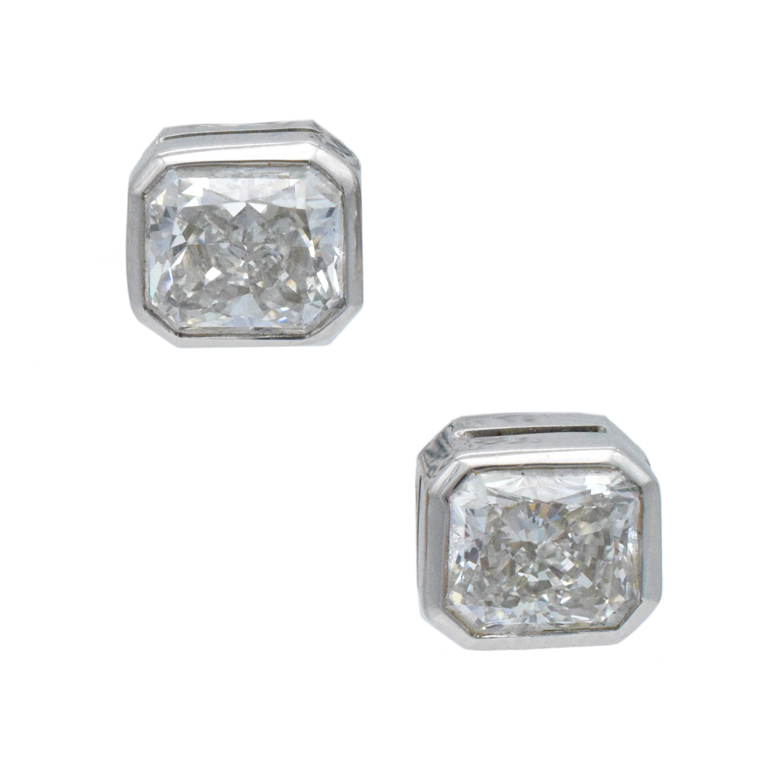 2.03ct Total Weight Radiant Cut Diamond Studs In 18k White Gold