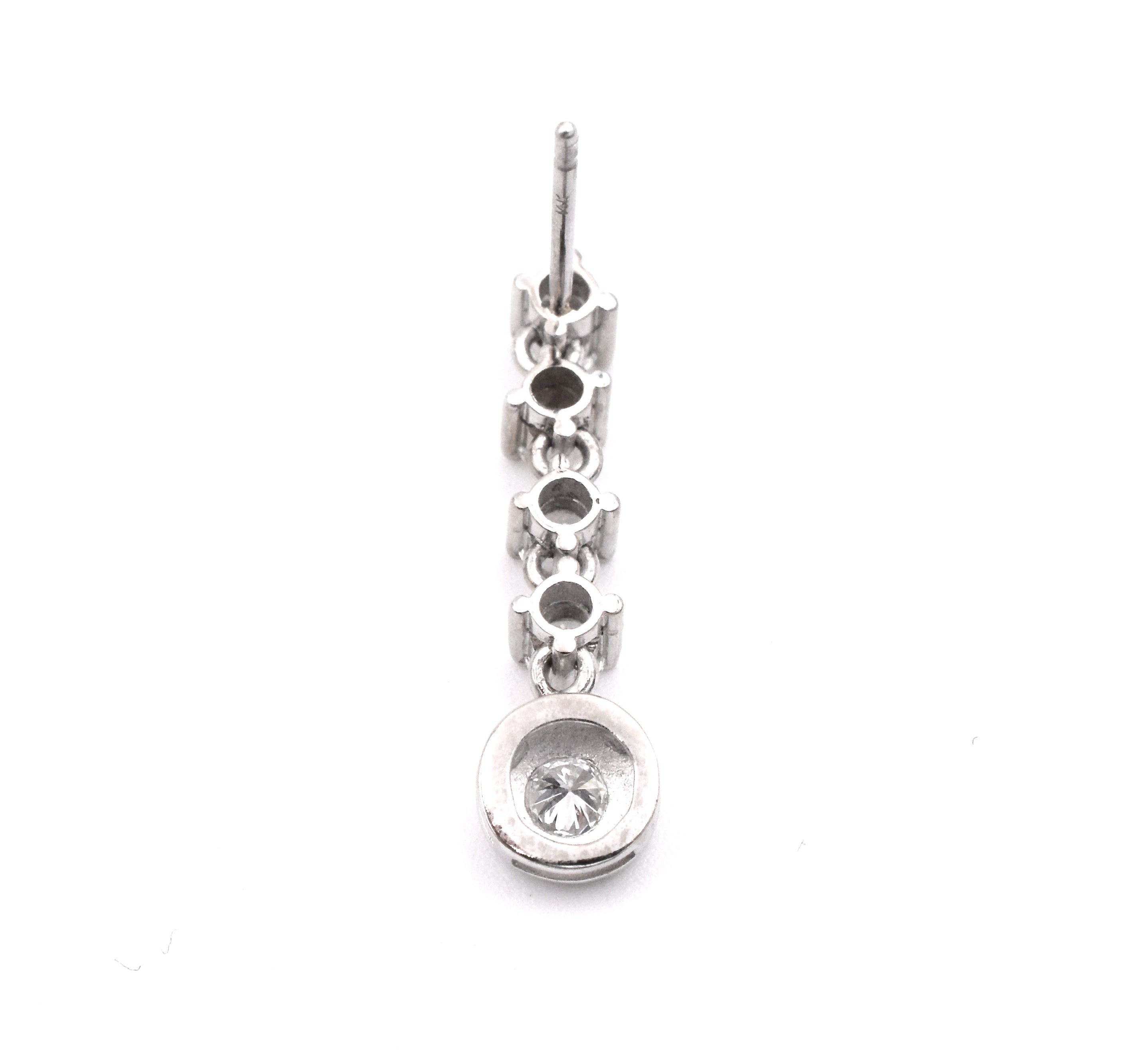 0.84ct Diamond drop earrings in 14k white gold