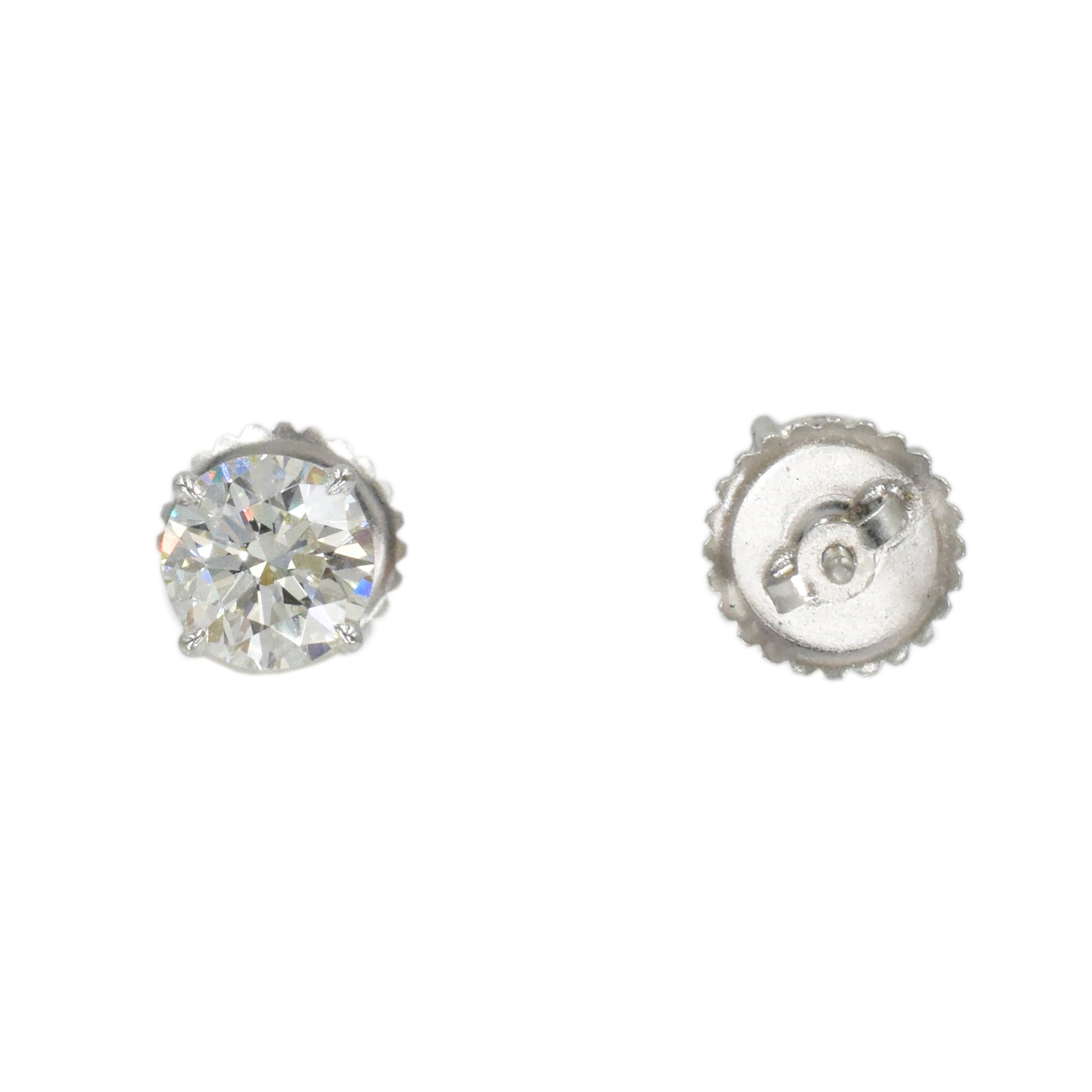 2.65tcw GIA Certified Dimond Stud Earrings In 14k White Gold