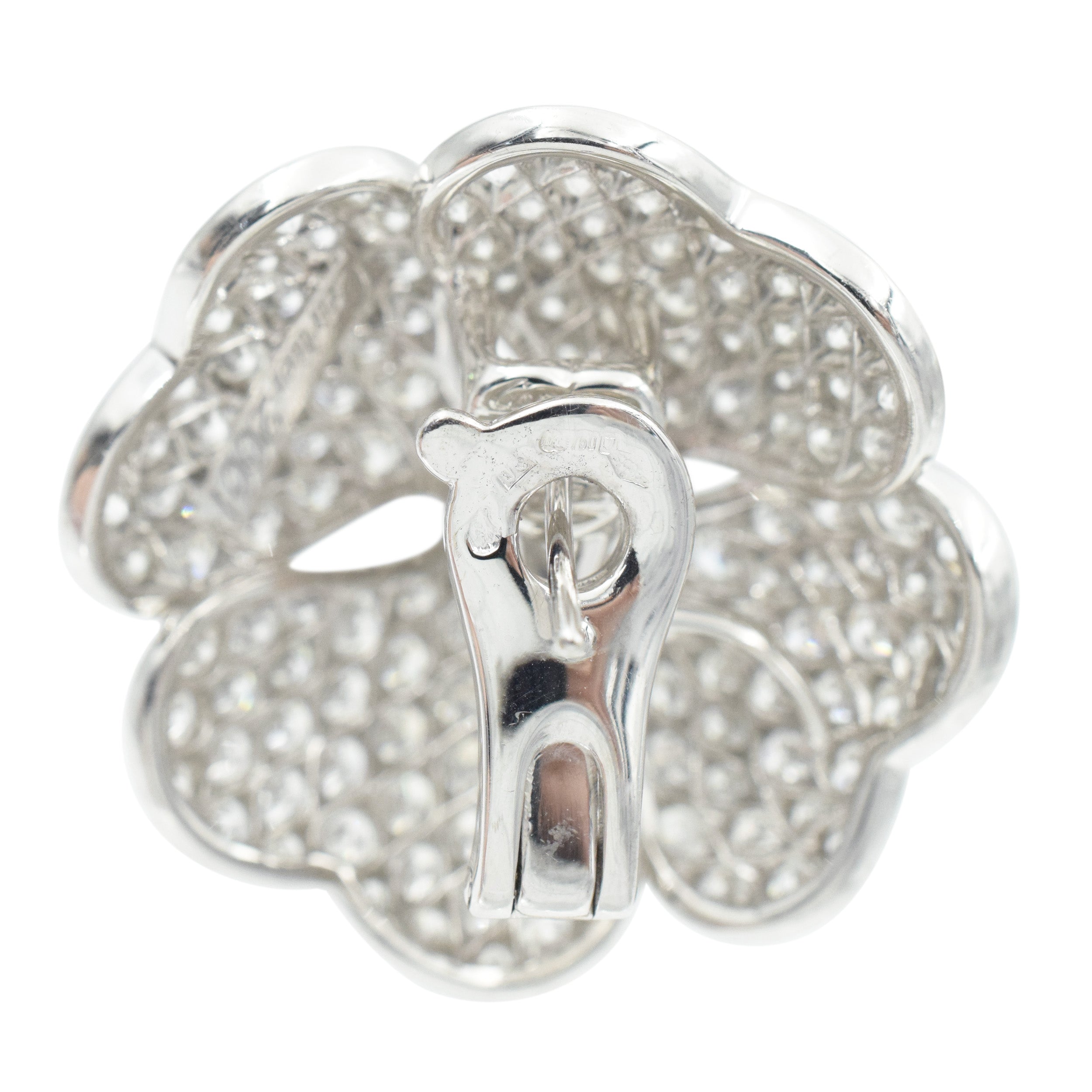 Cartier Anniversary Edition Diamond Clover Earrings In 18k White Gold