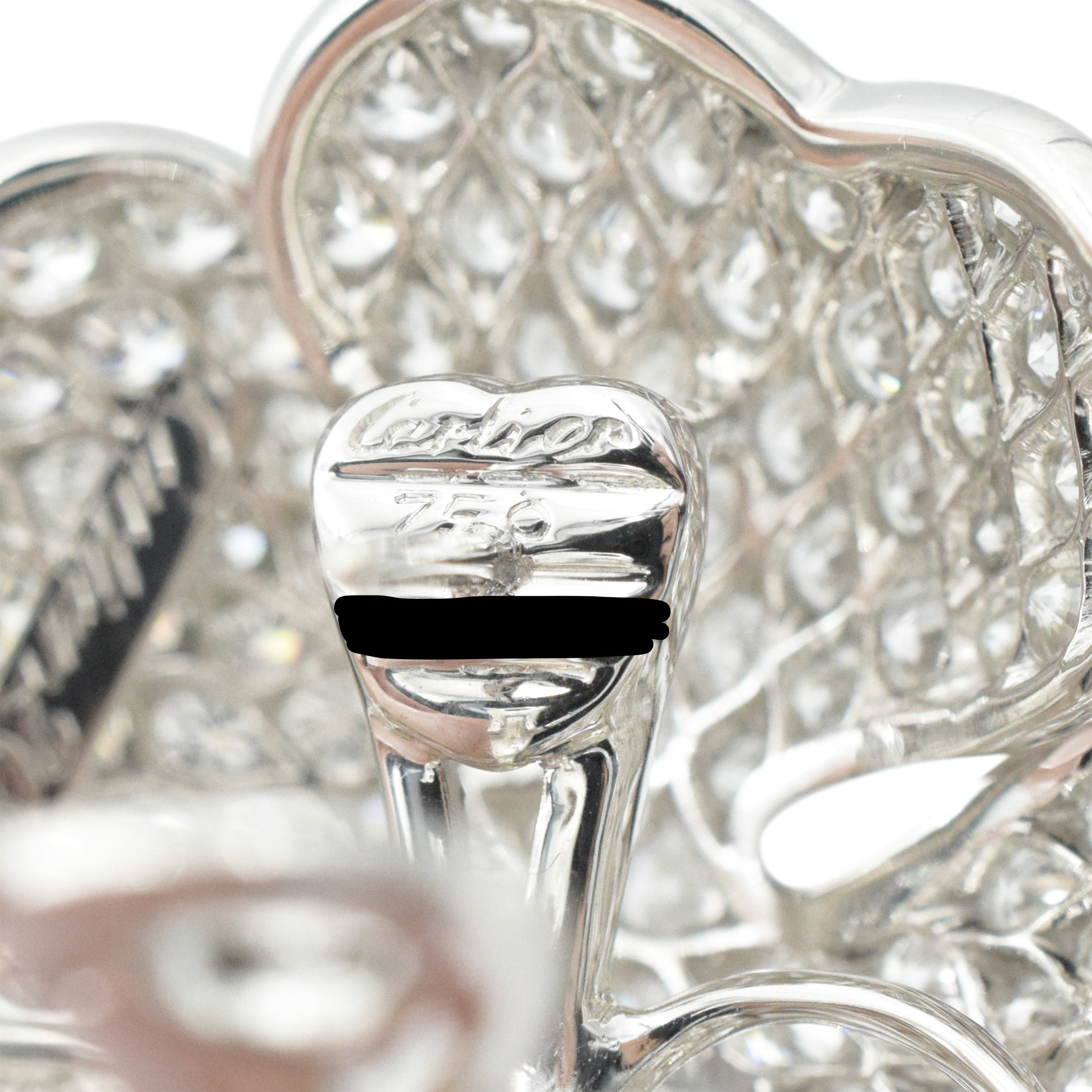 Cartier Anniversary Edition Diamond Clover Earrings In 18k White Gold