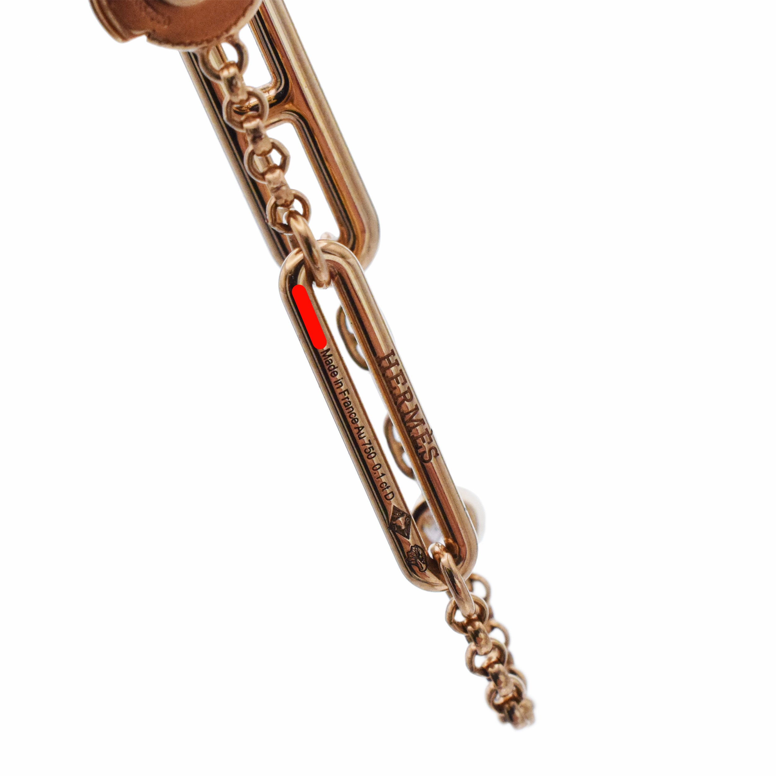 Hermes Diamond ' Chaine D'Ancre Chaos ' Earrings In 18K Rose Gold