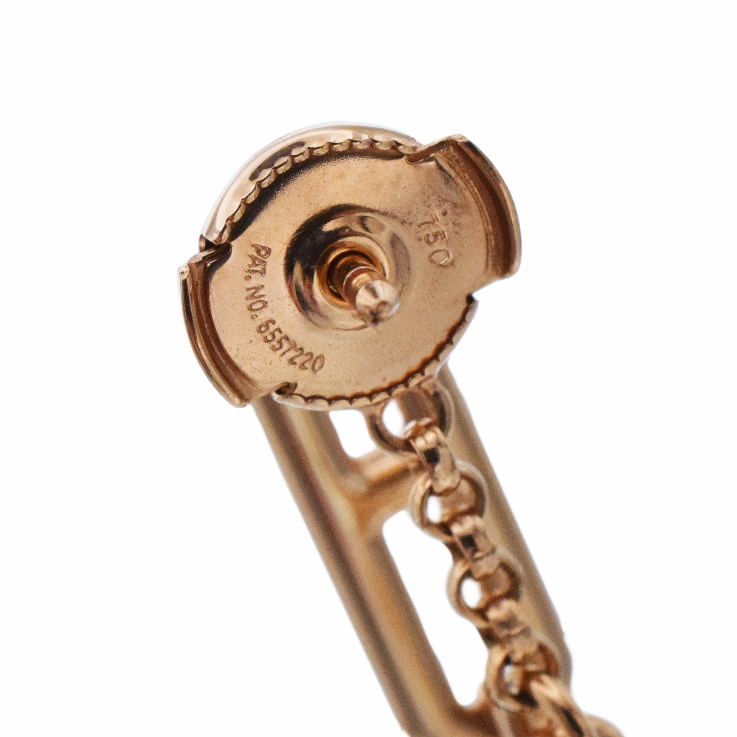 Hermes Diamond ' Chaine D'Ancre Chaos ' Earrings In 18K Rose Gold