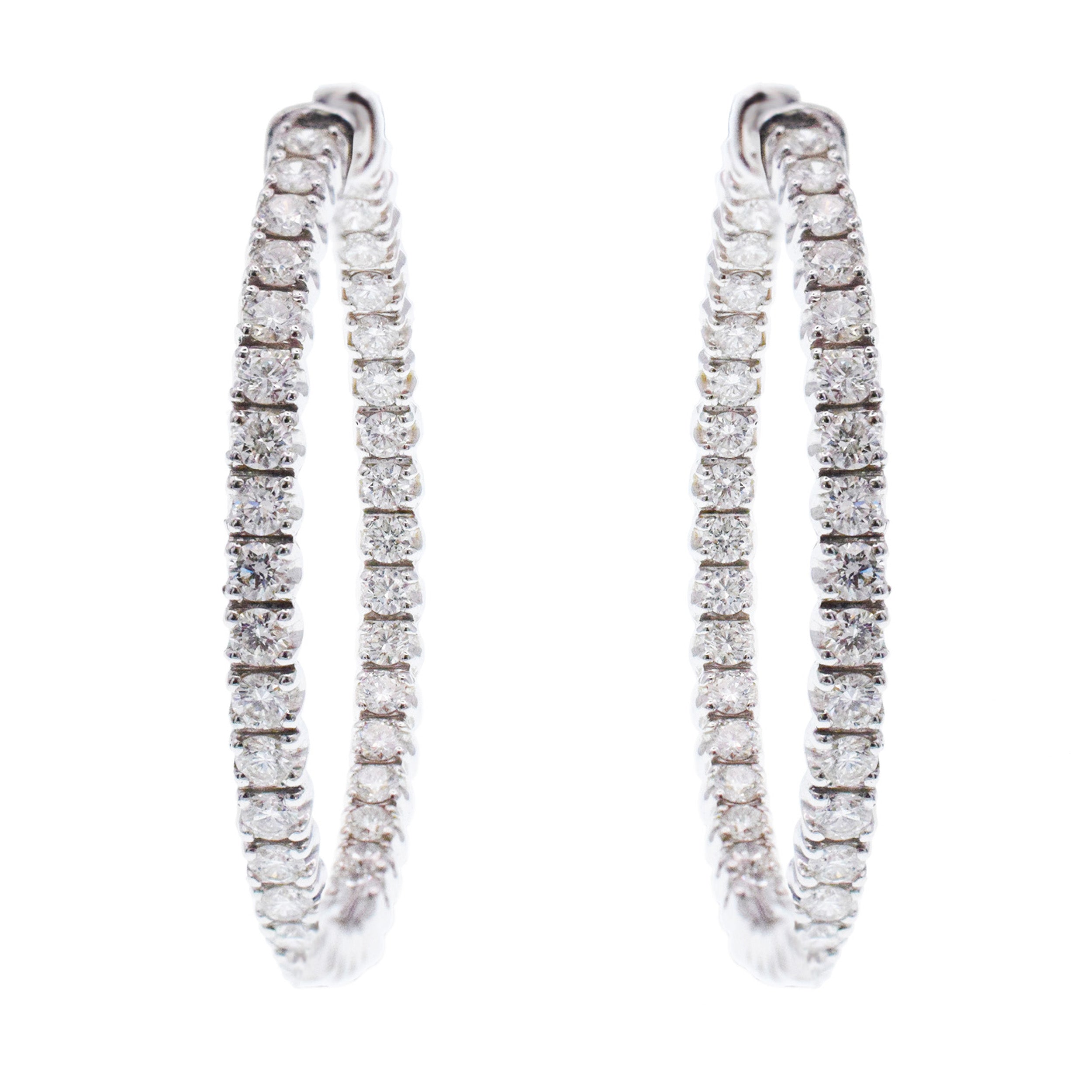 Tiffany&Co. Diamond Inside Out Hoop Earrings In 18k White Gold