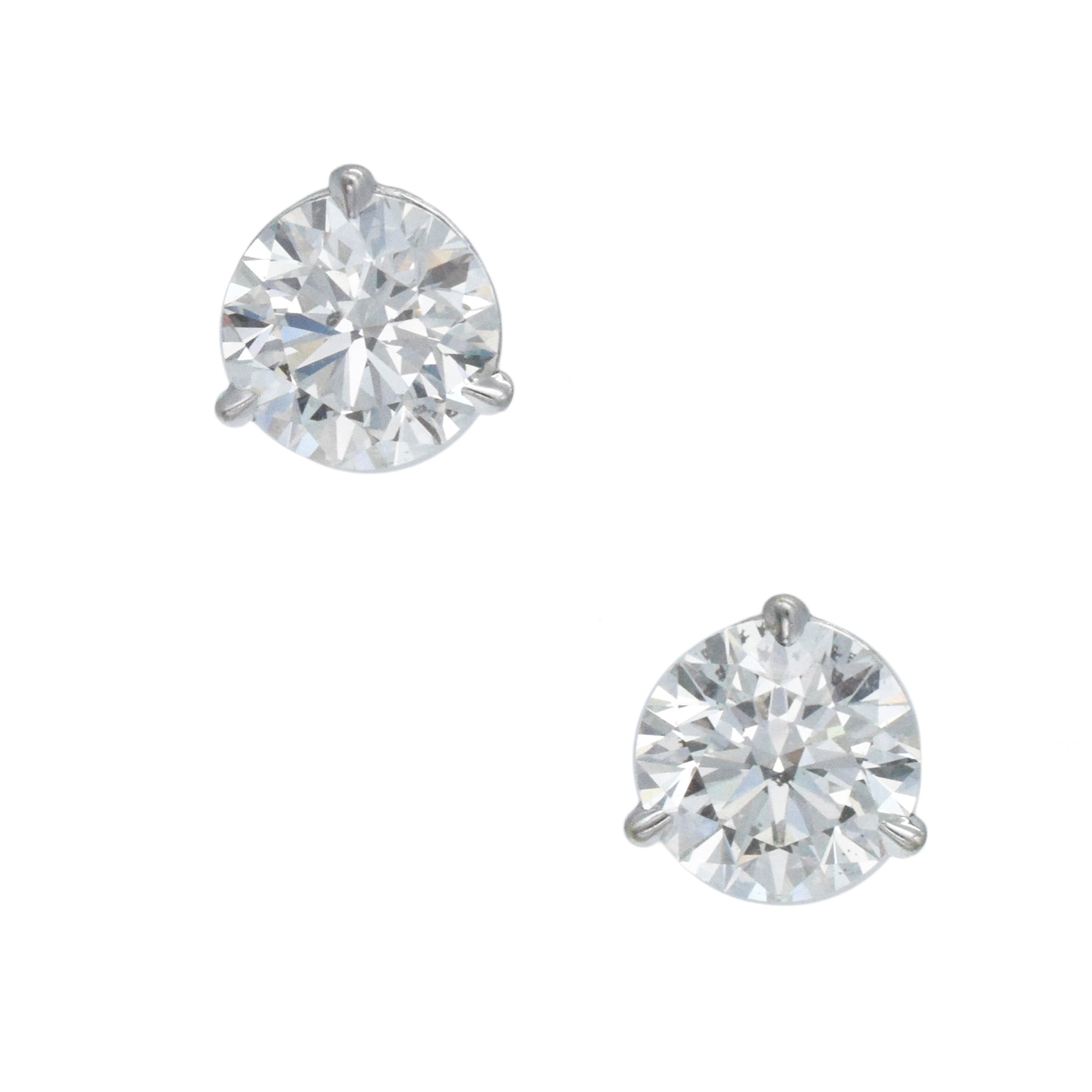 2.44ct martini set stud earrings set in 14k white gold