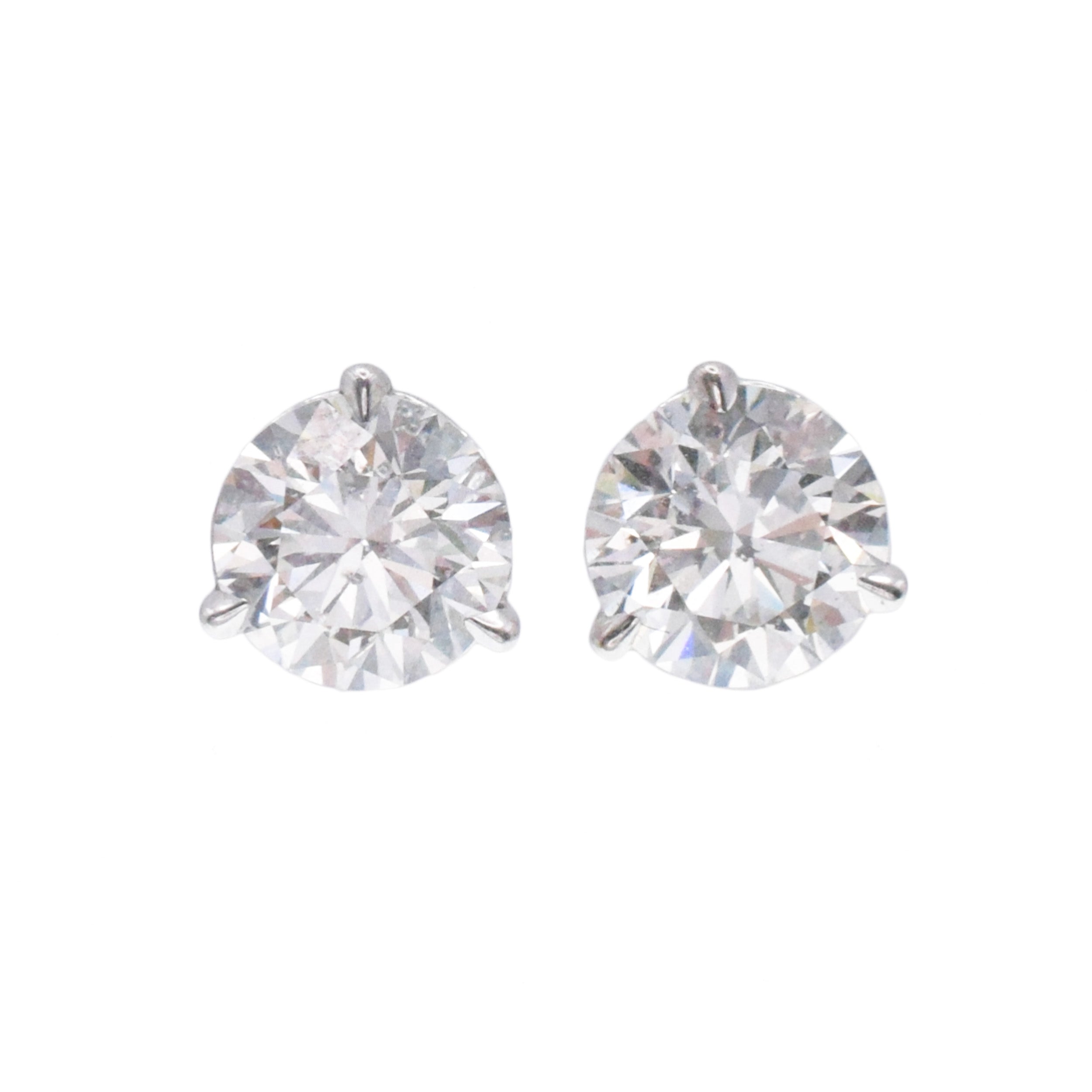 2.44ct martini set stud earrings set in 14k white gold
