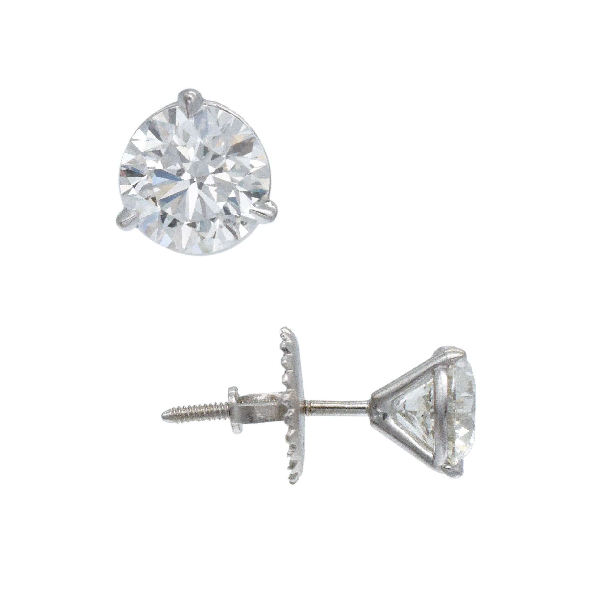 2.44ct martini set stud earrings set in 14k white gold