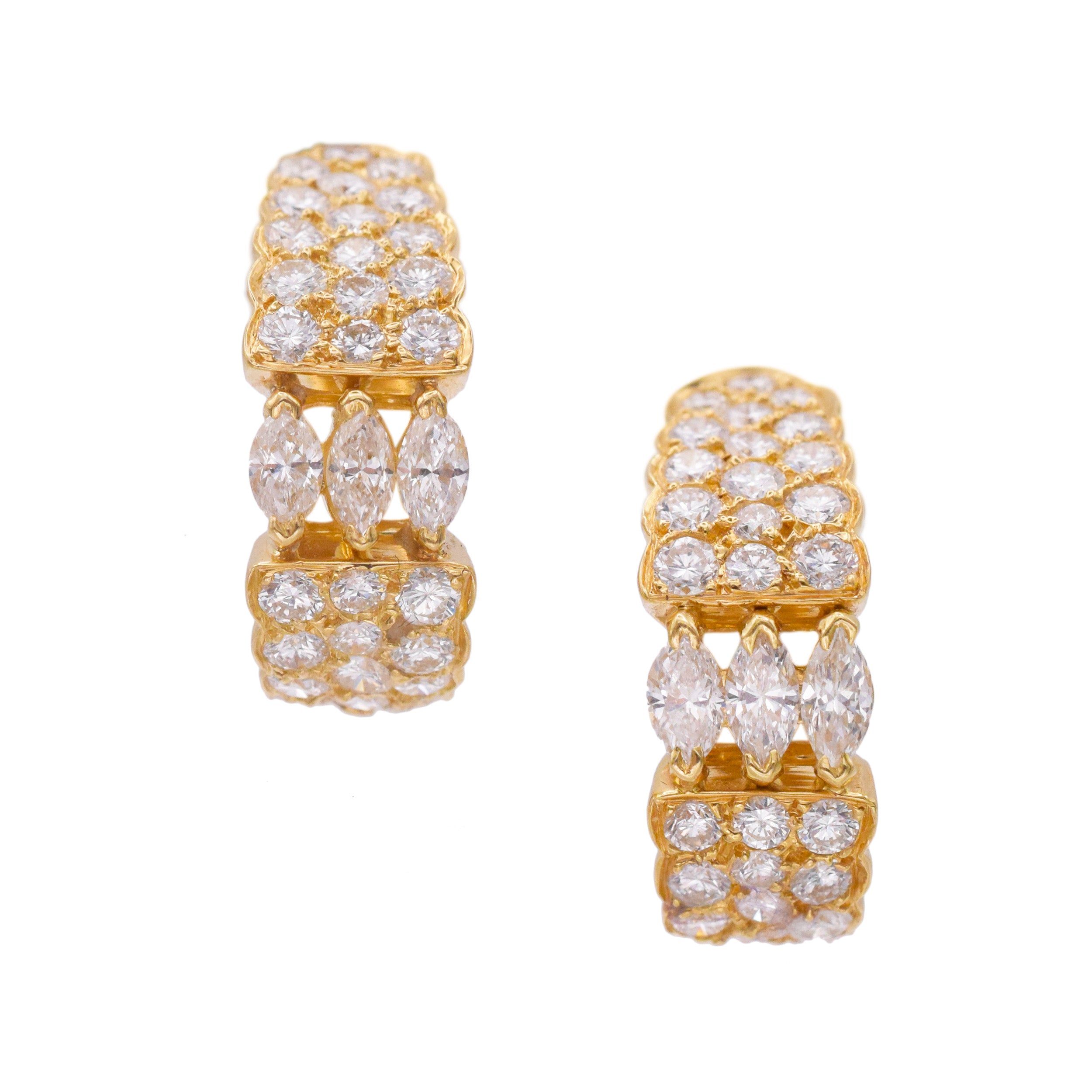 Van Cleef & Arpels diamond hoop earrings in 18k yellow gold