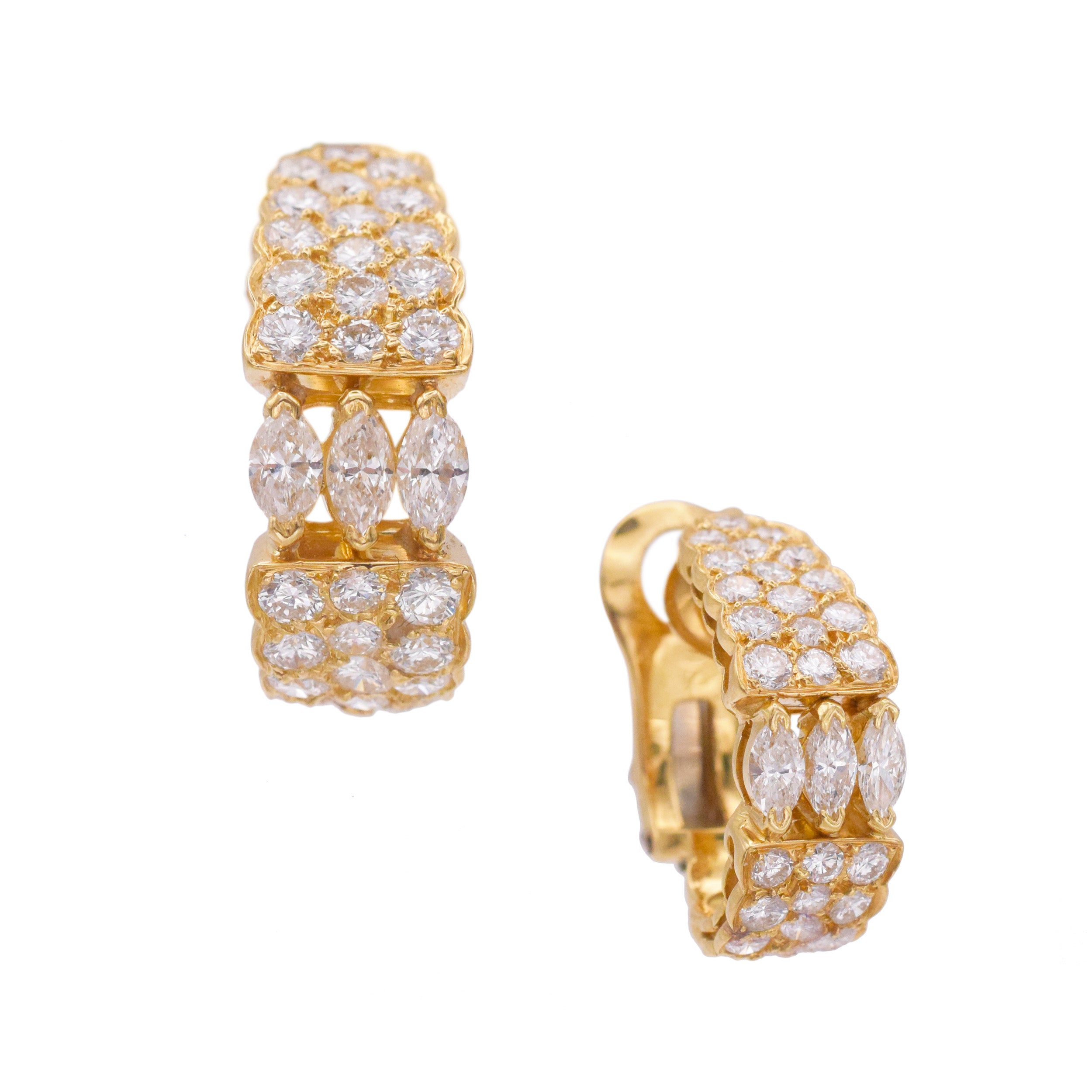 Van Cleef & Arpels diamond hoop earrings in 18k yellow gold