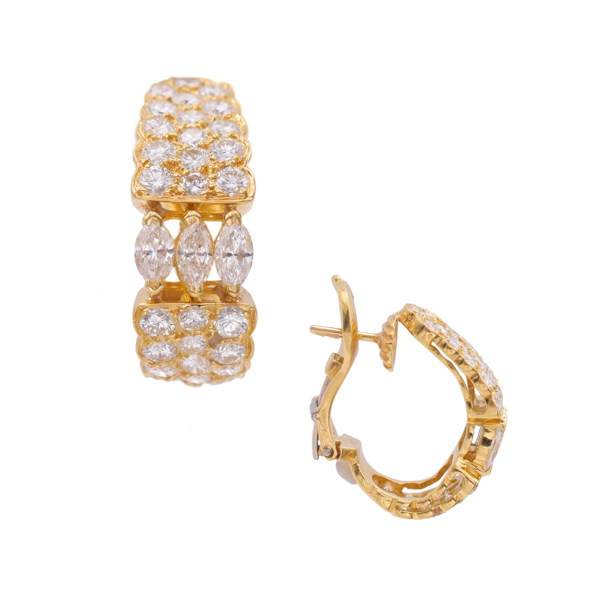 Van Cleef & Arpels diamond hoop earrings in 18k yellow gold