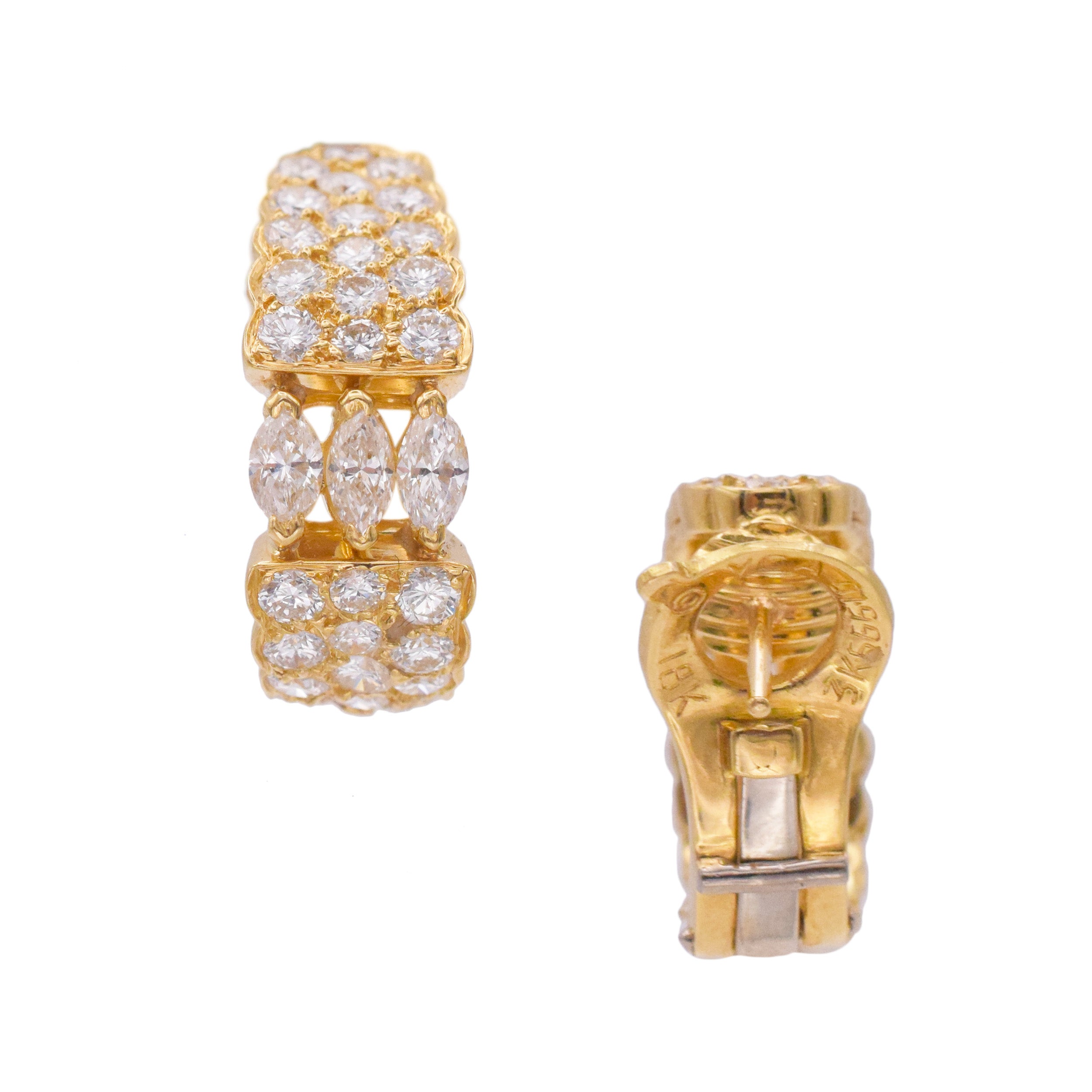 Van Cleef & Arpels diamond hoop earrings in 18k yellow gold