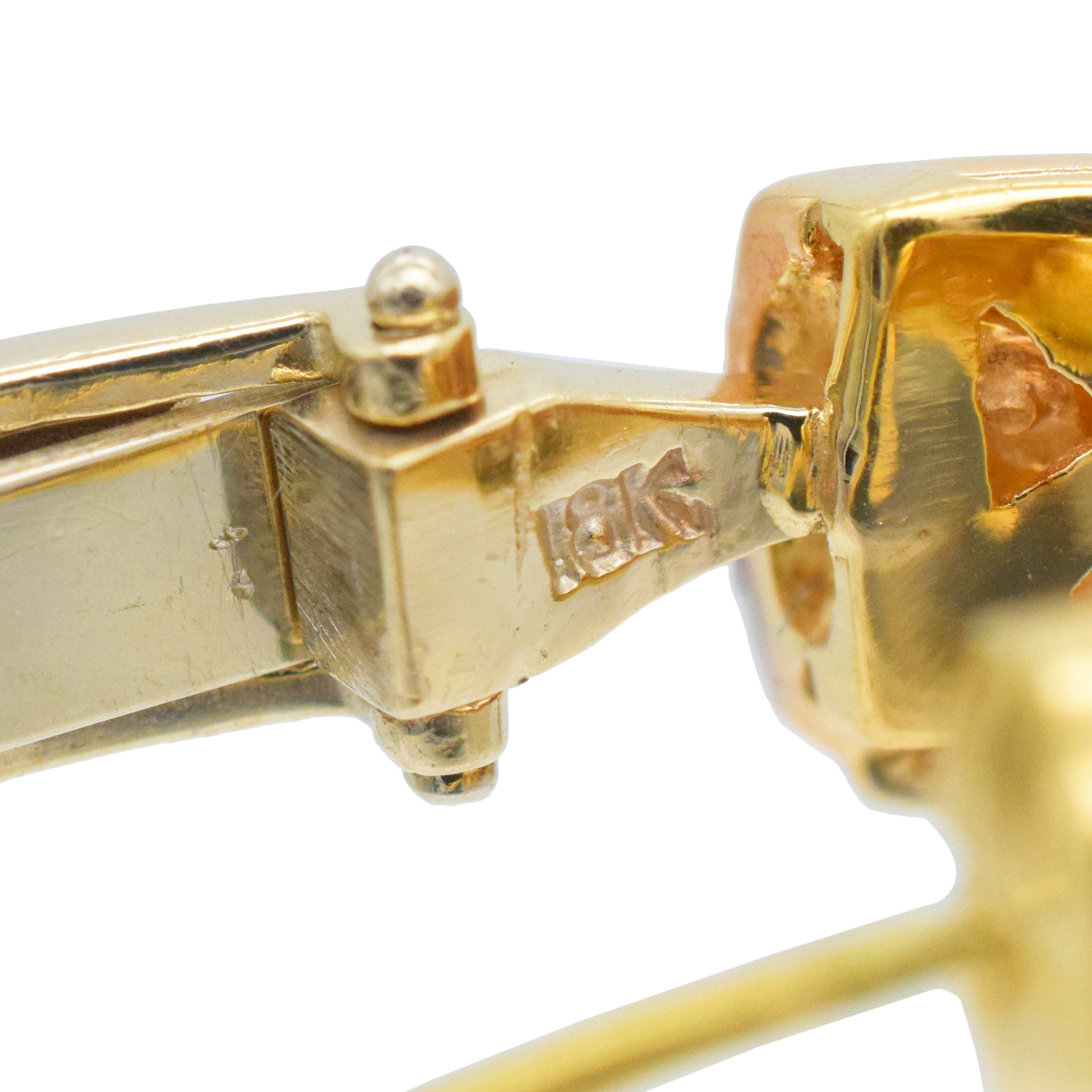 Color And White Diamond Earrings In 18k Tri-Tone Gold