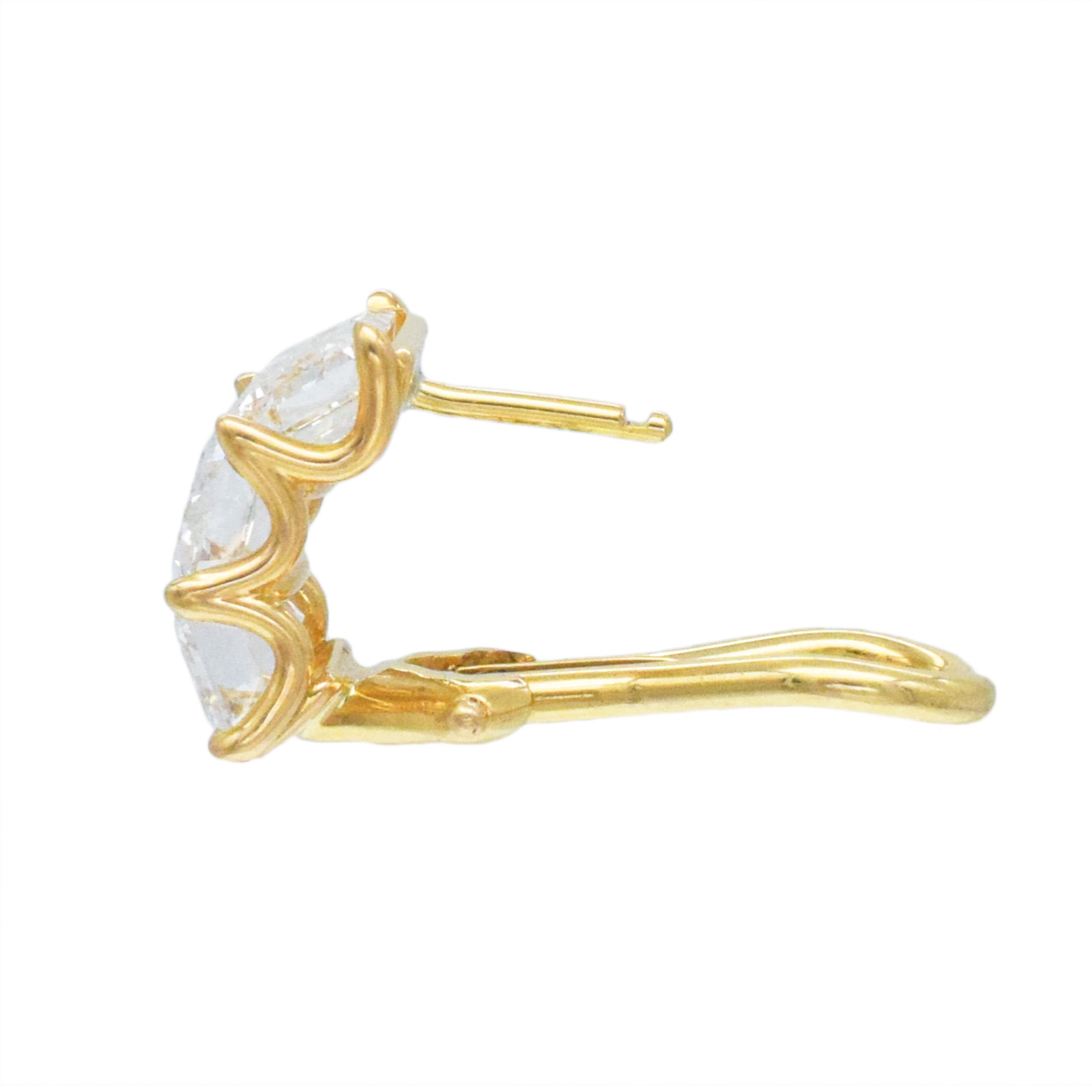 3.33ct Emerald Cut Diamond Huggie Earrings In 18k Yellow Gold, GIA