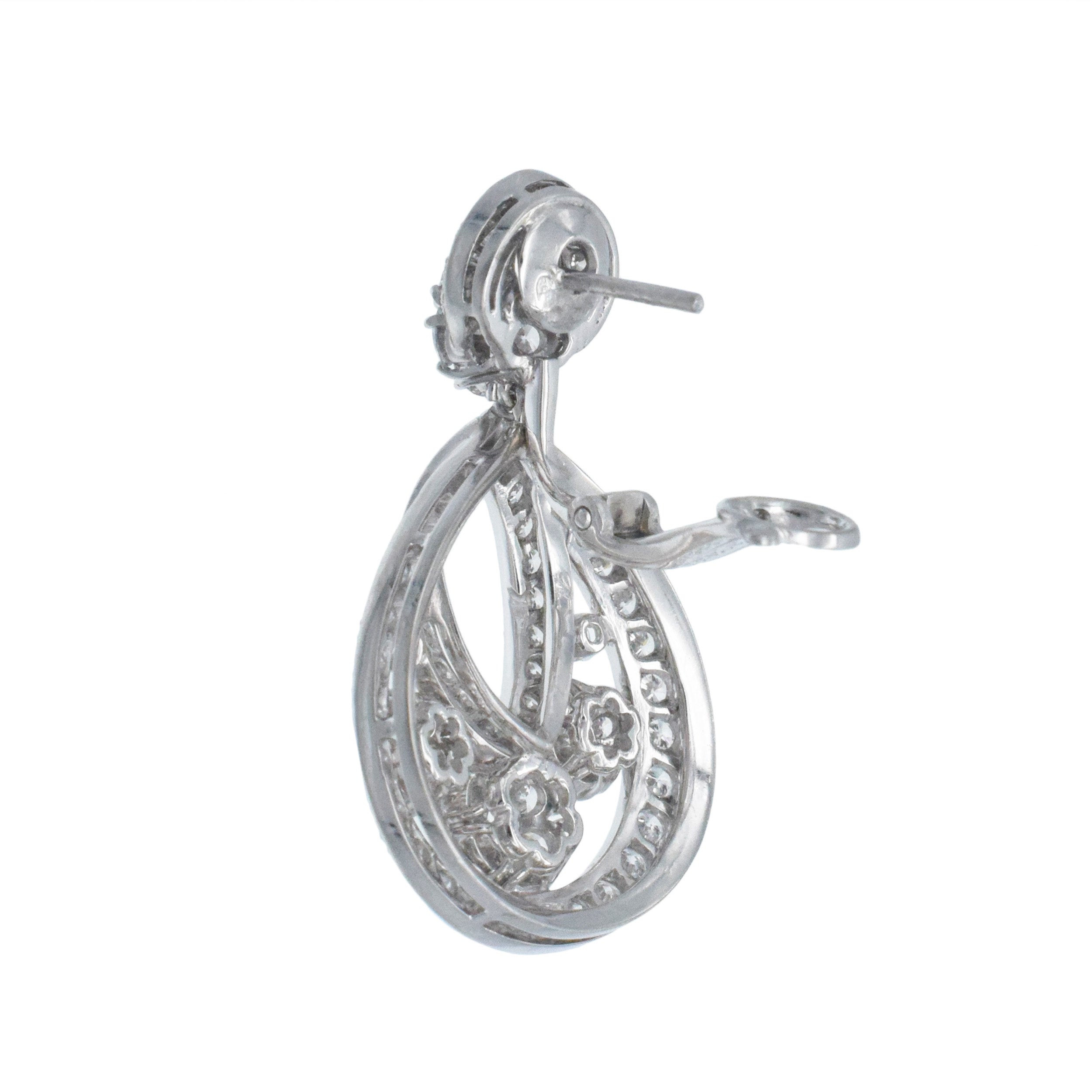 Van Cleef & Arpels Diamond Snowflake Earrings In Platinum - Small Model