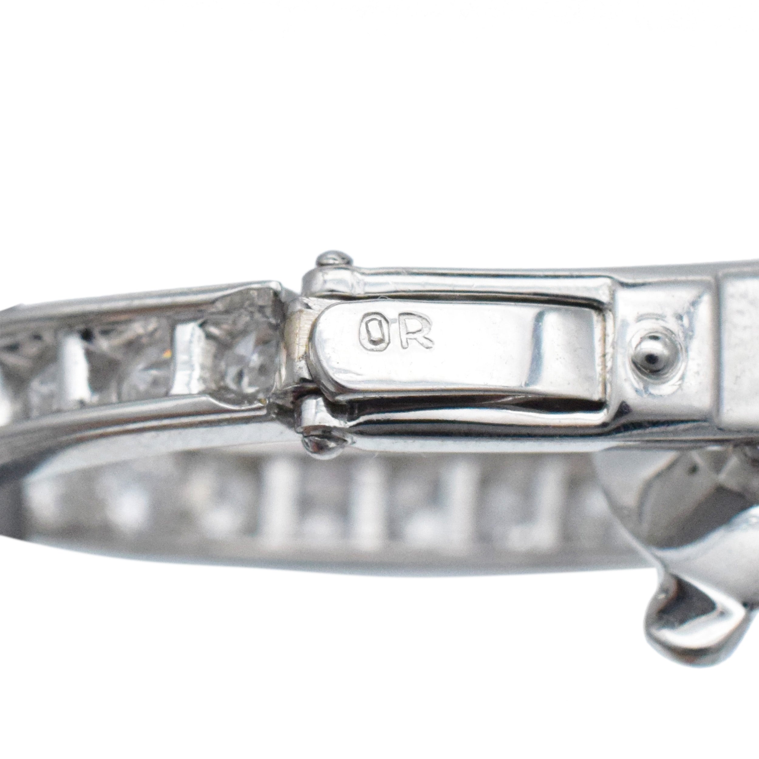 Van Cleef & Arpels Diamond Oval Hoop Earrings In 18k White Gold