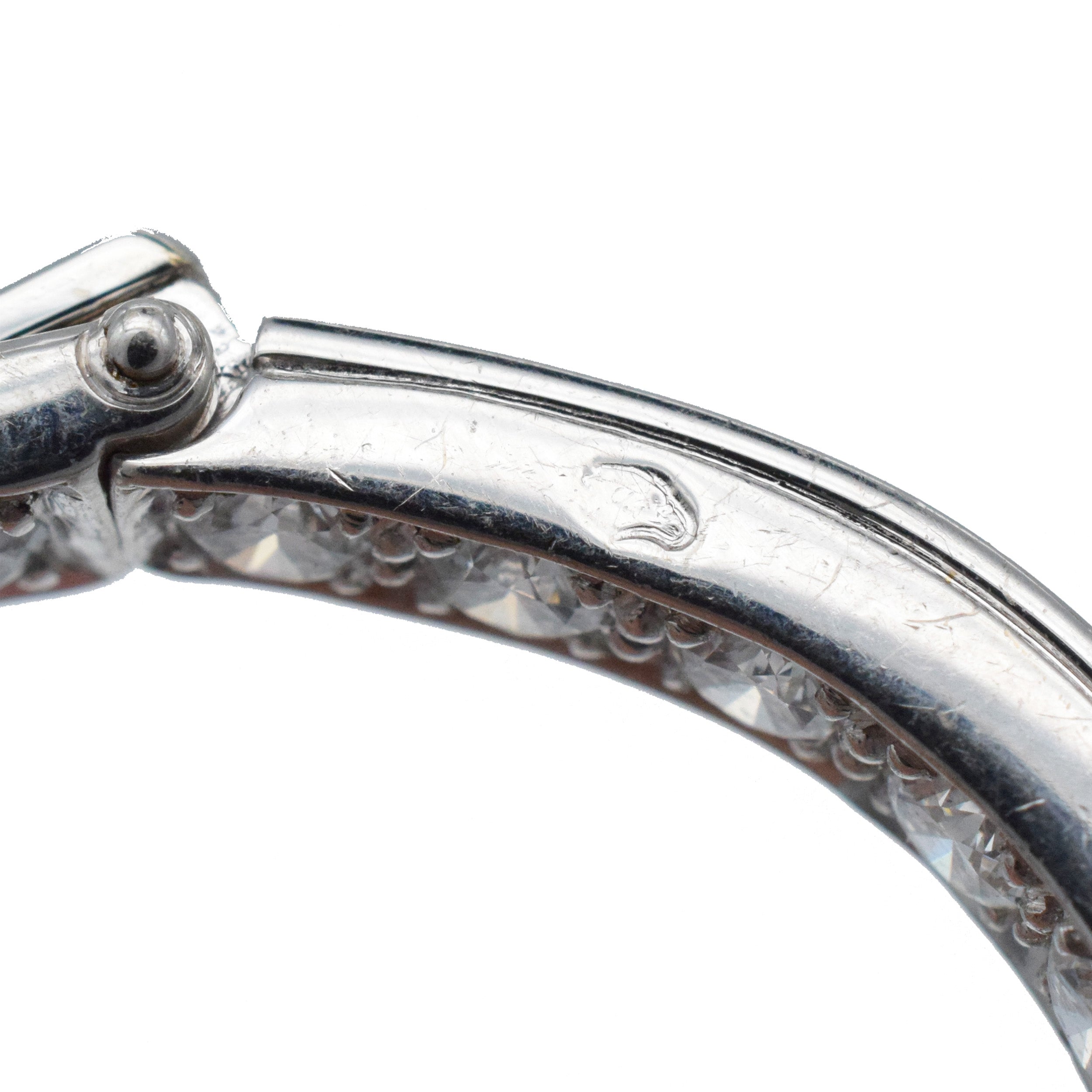 Van Cleef & Arpels Diamond Oval Hoop Earrings In 18k White Gold