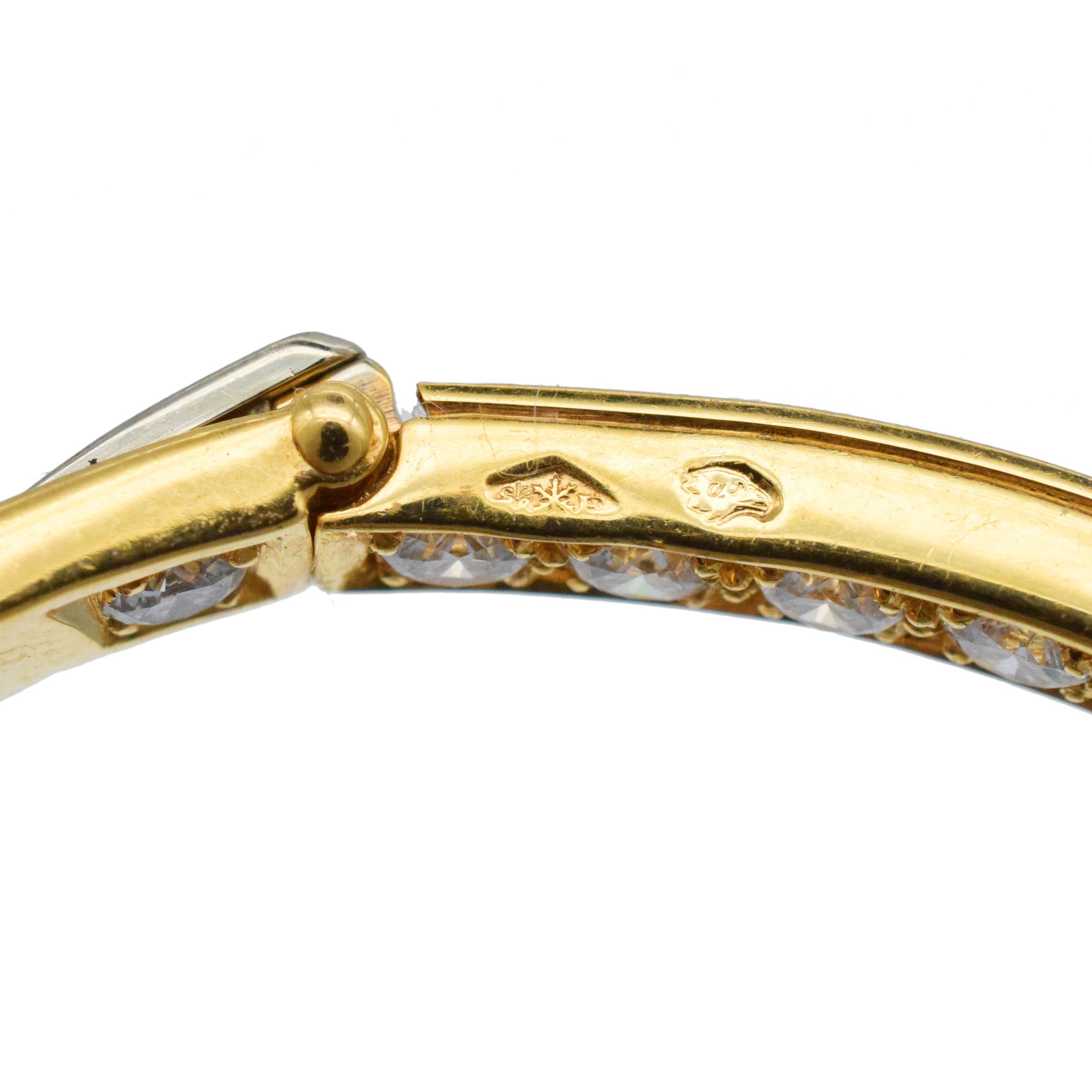 Van Cleef & Arpels Diamond Elongated Hoop Earrings In 18k Yellow Gold
