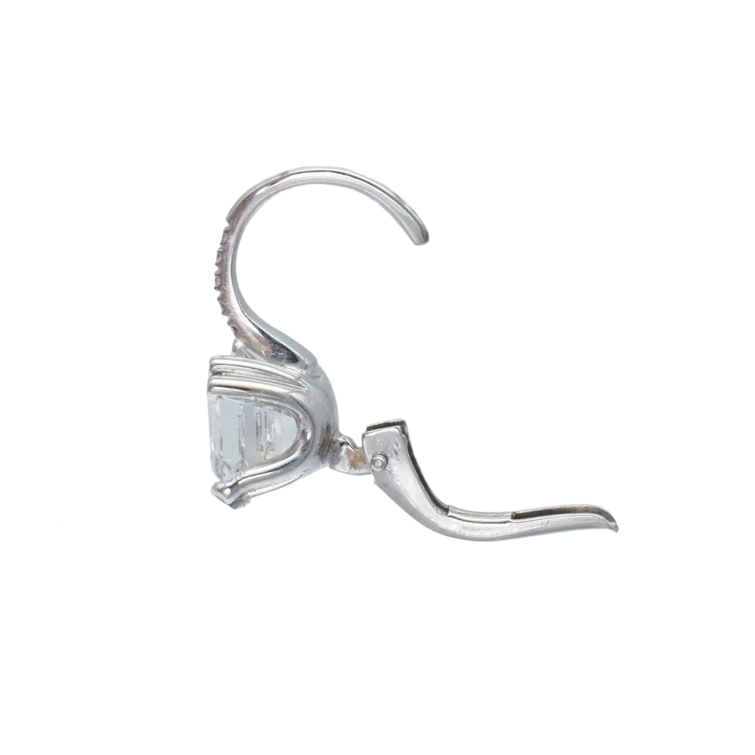 4.23tcw Asscher Cut Diamond Stud Drop Earrings In White Gold