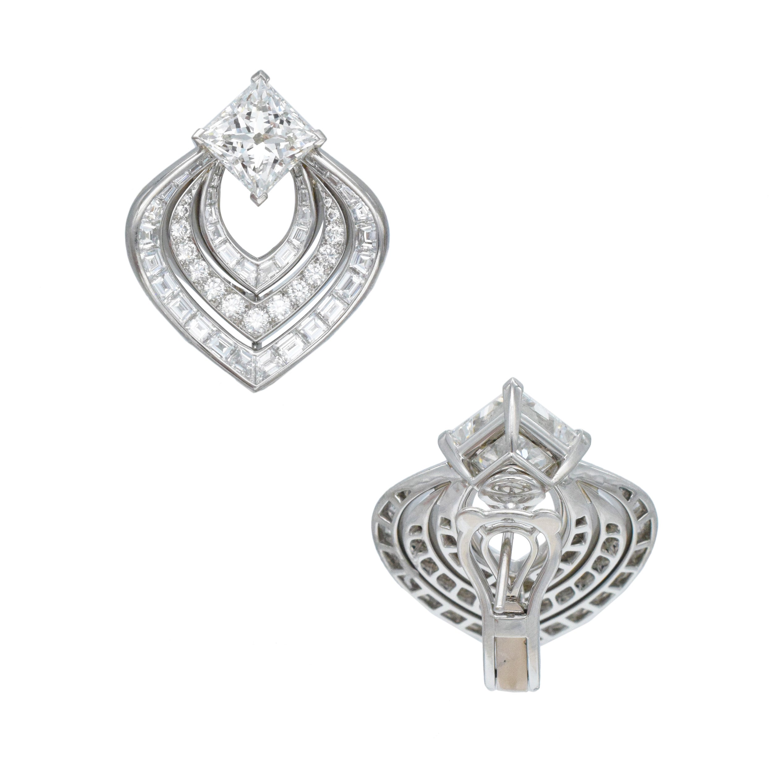 Tiffany & Co. Diamond Leaf Earrings In Platinum