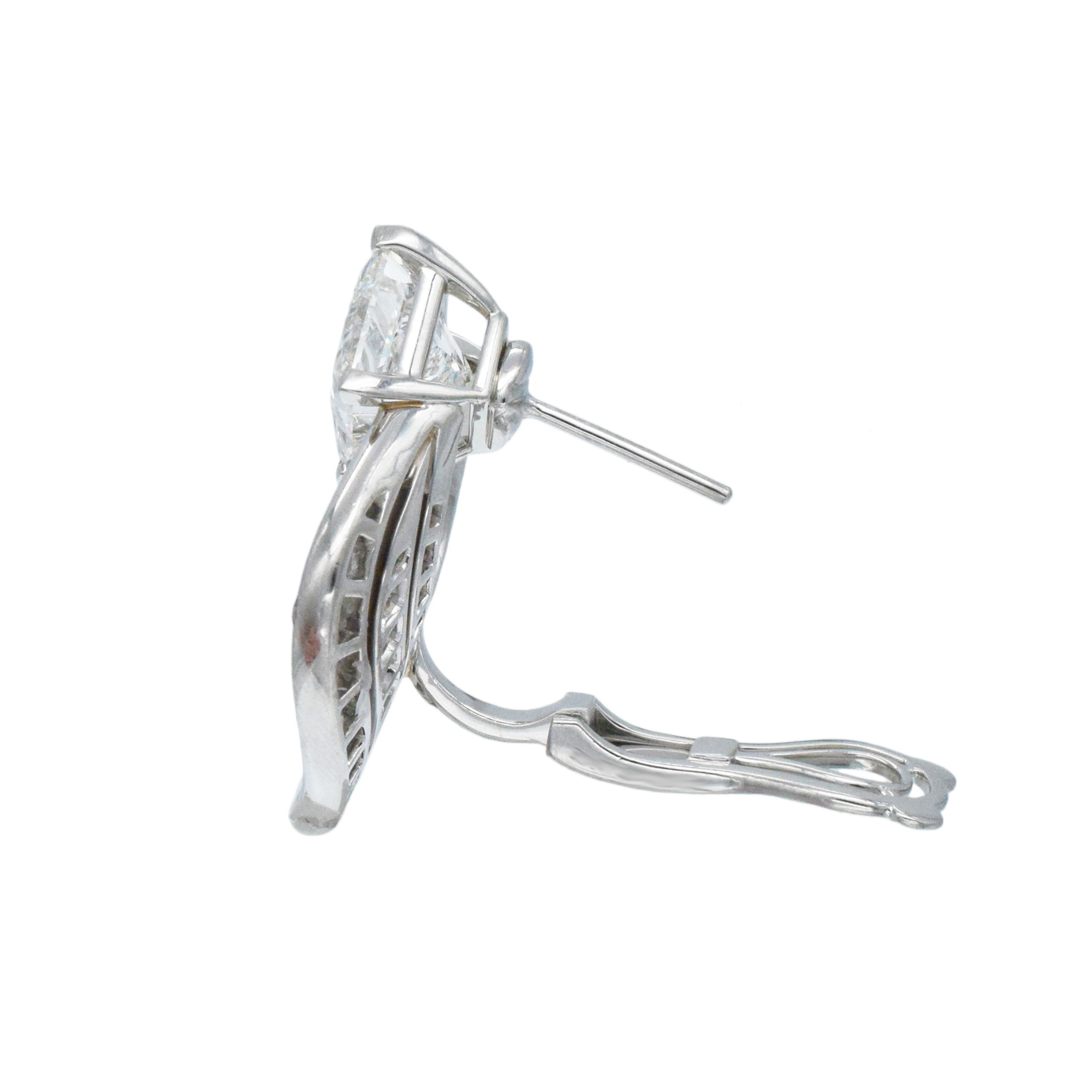 Tiffany & Co. Diamond Leaf Earrings In Platinum
