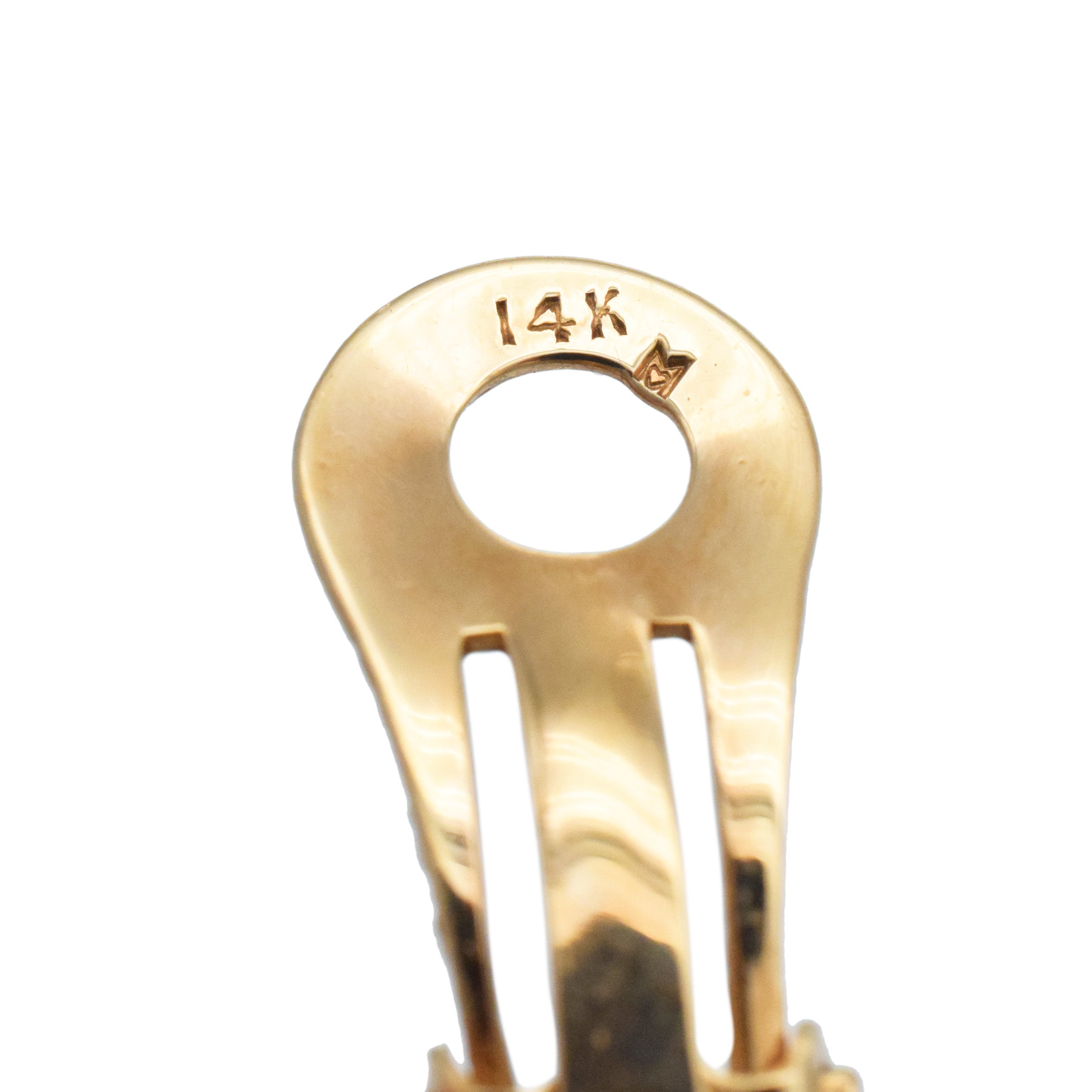 18k Yellow Gold And Diamond Double Hoop Earring