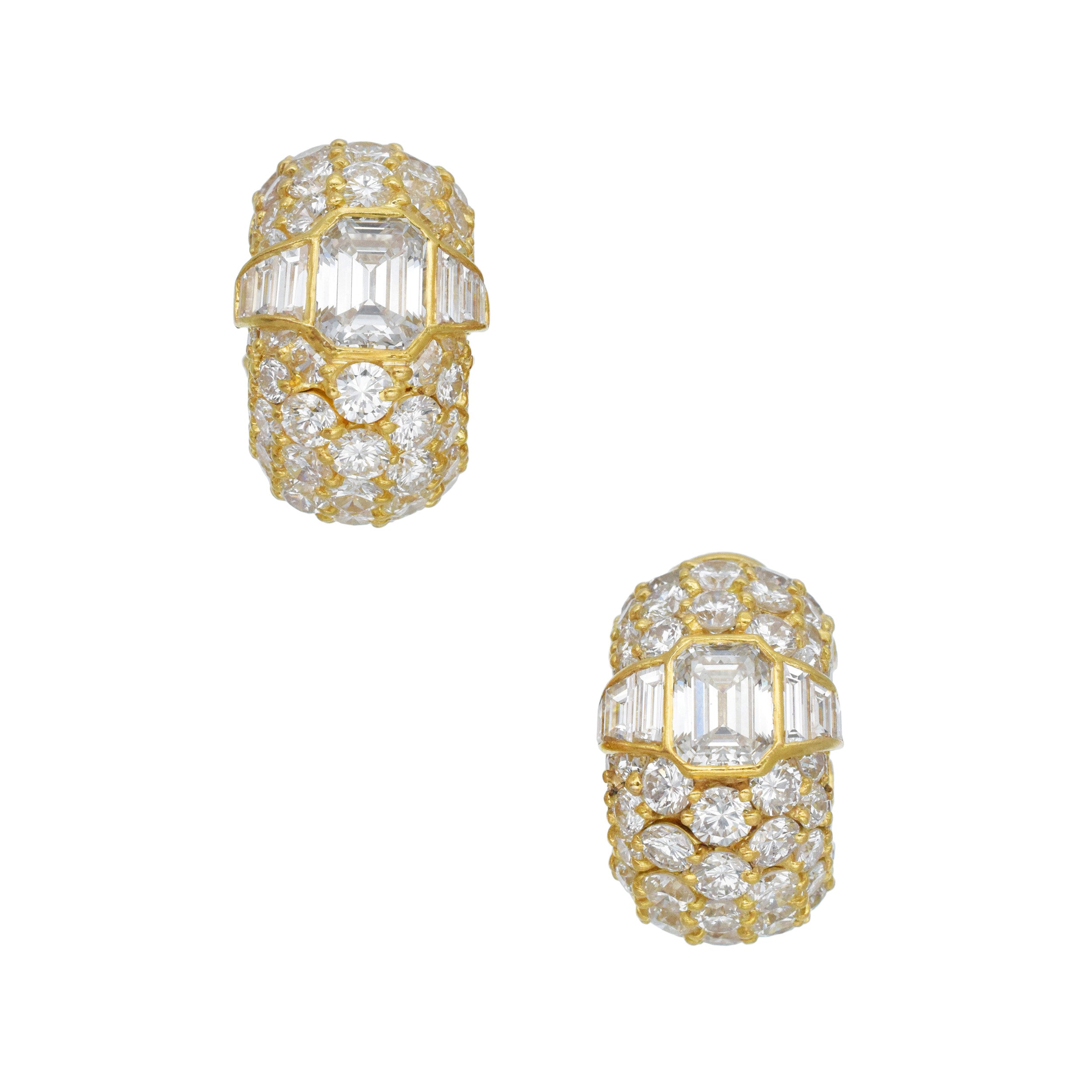 Bulgari Diamond Huggie Earrings In 18k Yellow Gold