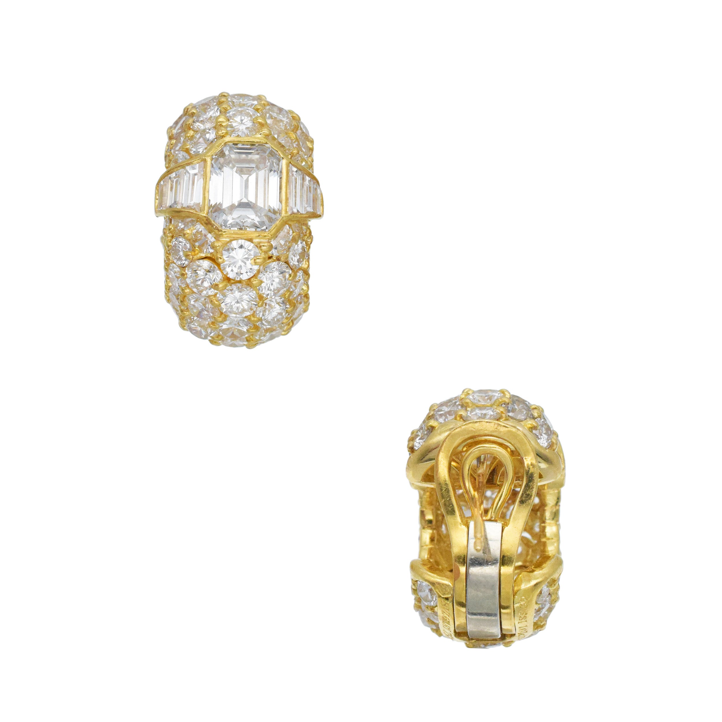 Bulgari Diamond Huggie Earrings In 18k Yellow Gold