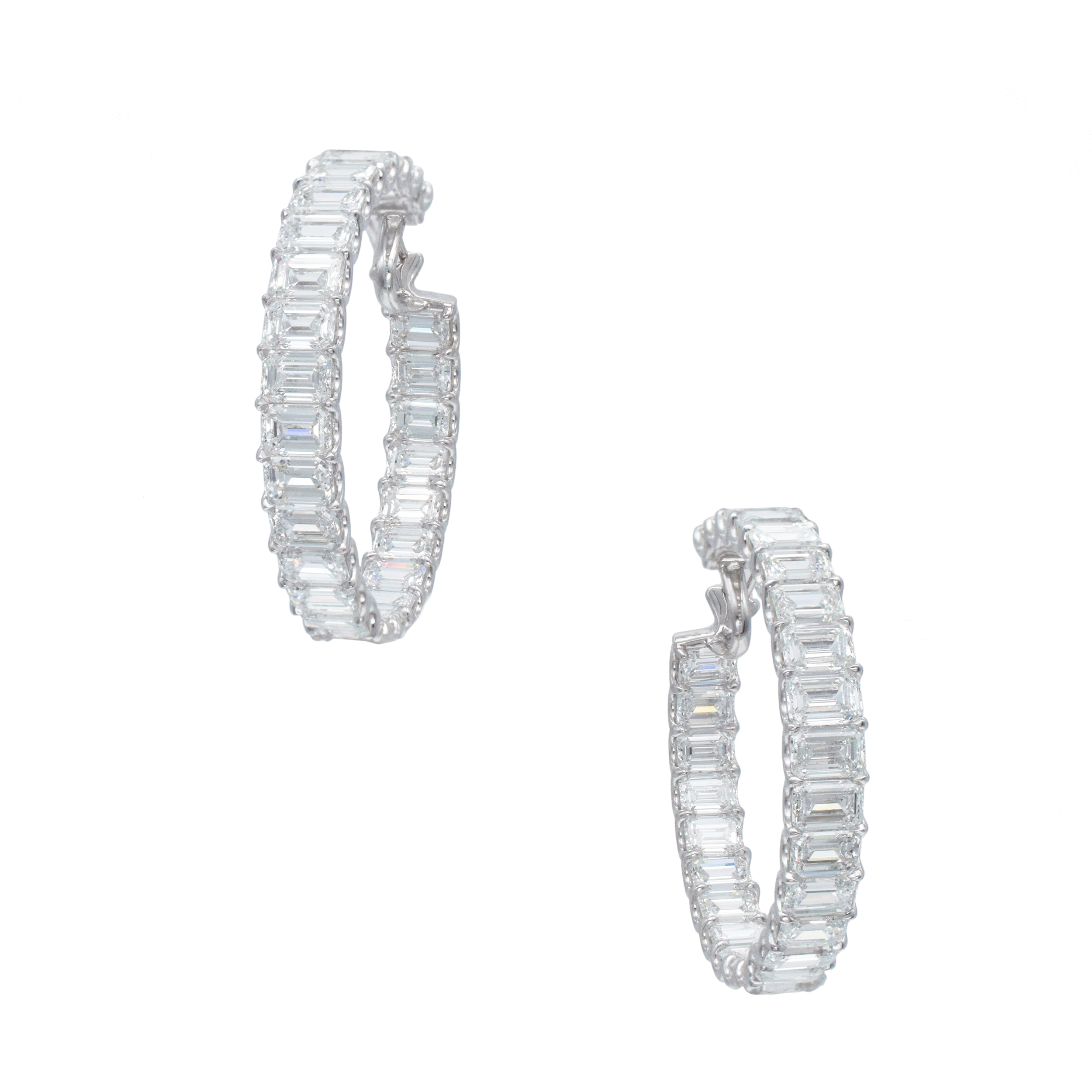 GIA Certified 34.51ct Inside Out Diamond Hoop Earrings In 18k Gold
