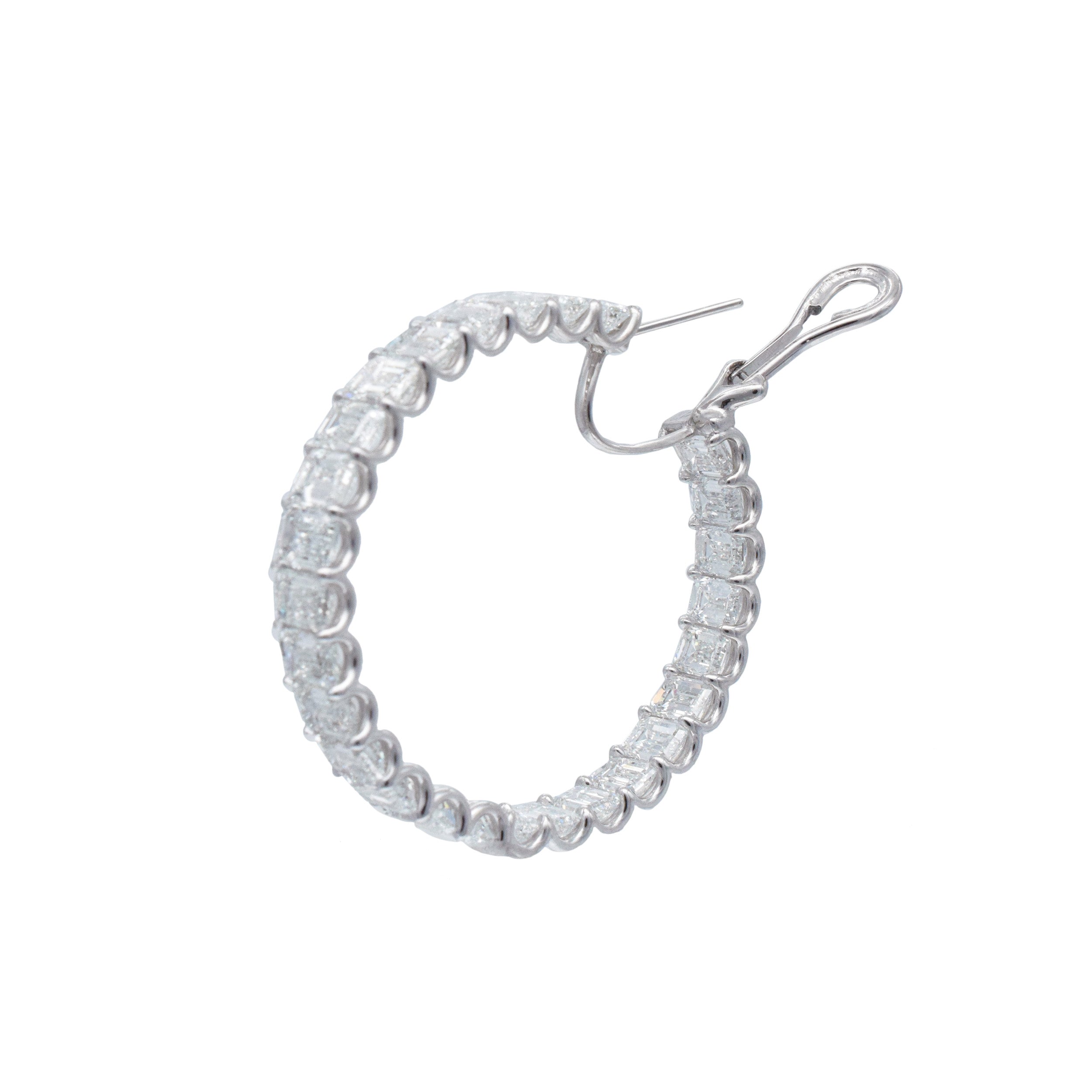 GIA Certified 34.51ct Inside Out Diamond Hoop Earrings In 18k Gold