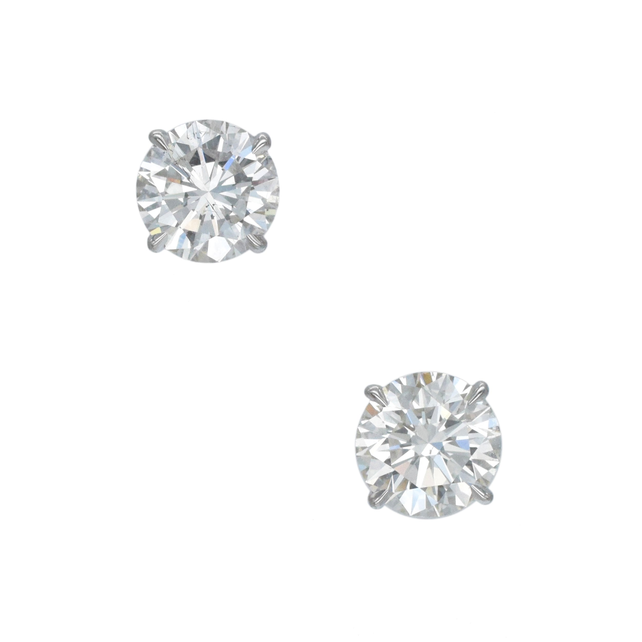 2.60ct total diamond stud earrings in 14k white gold