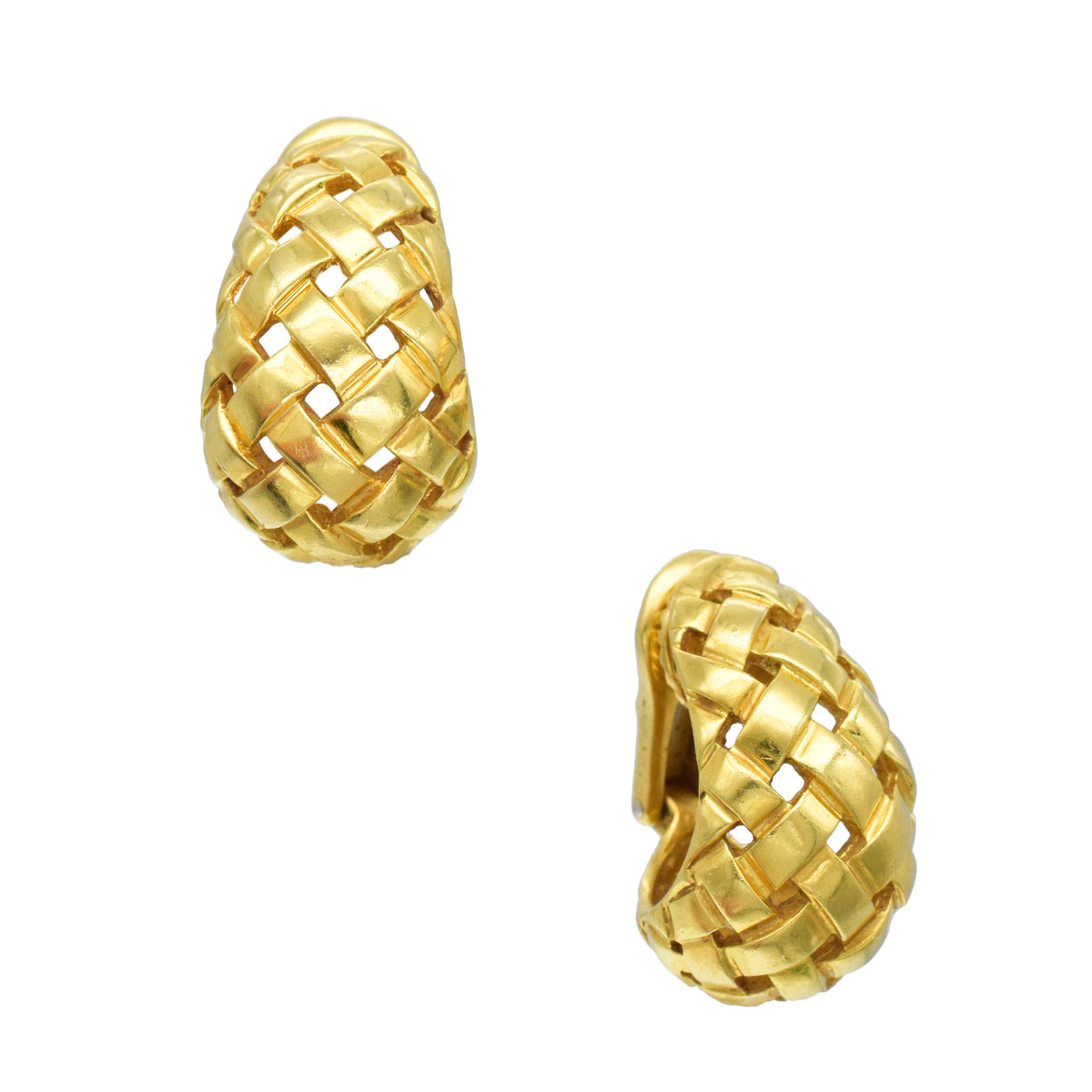 Tiffany & Co. Vannerie Ear Clip Earrings In 18k Yellow Gold