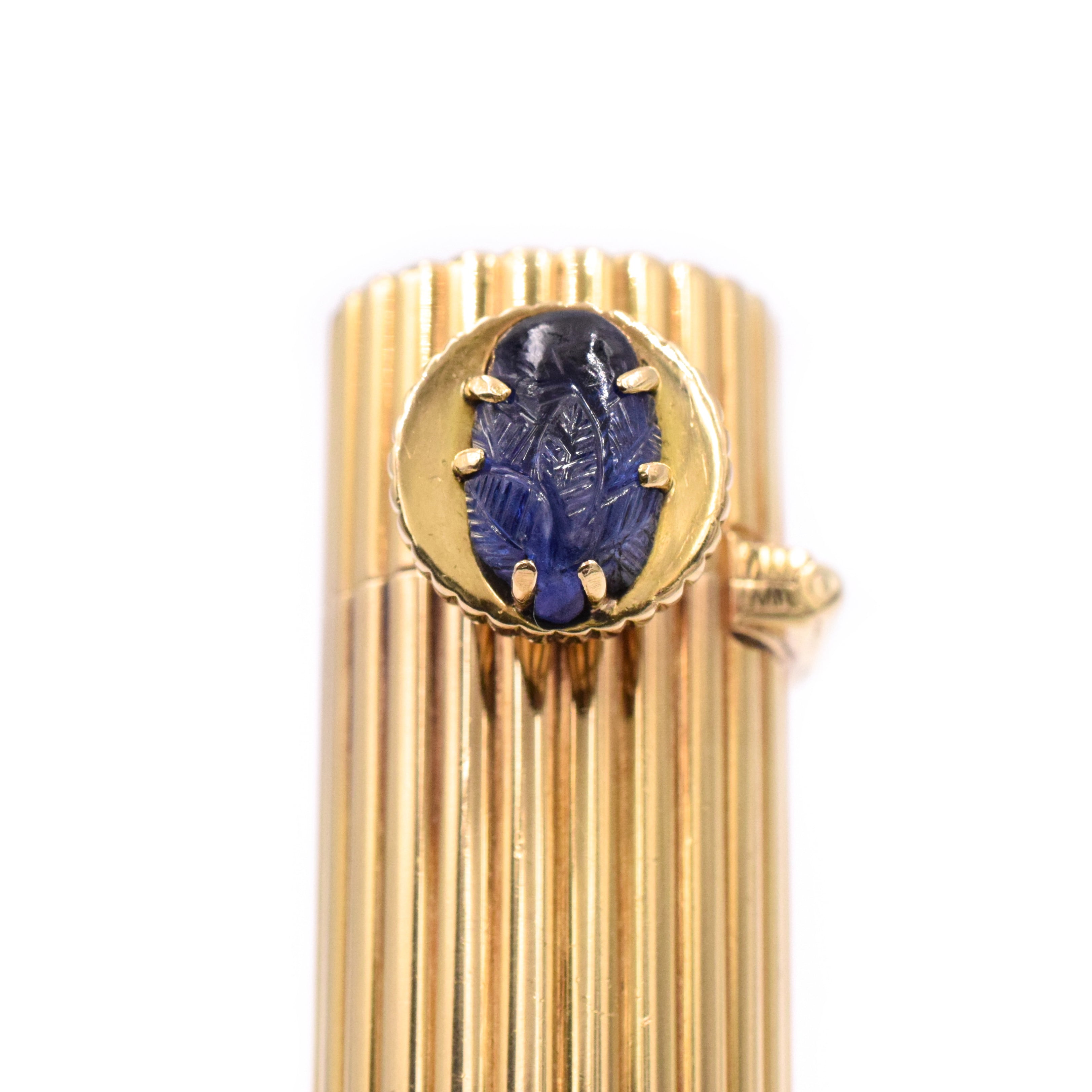 Cartier 1910-1920's Double Two-Sided Lipstick Holder In 18k Gold