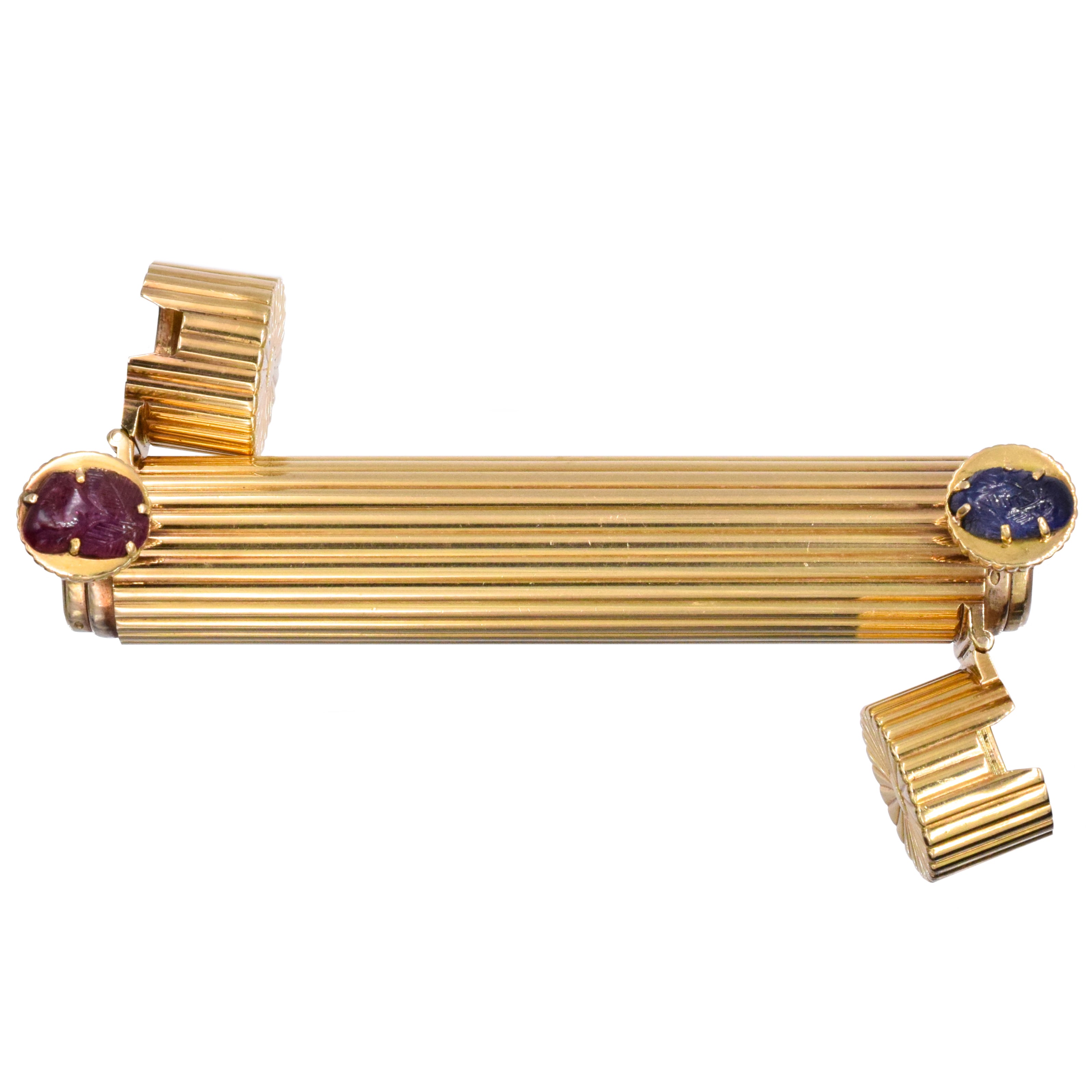 Cartier 1910-1920's Double Two-Sided Lipstick Holder In 18k Gold